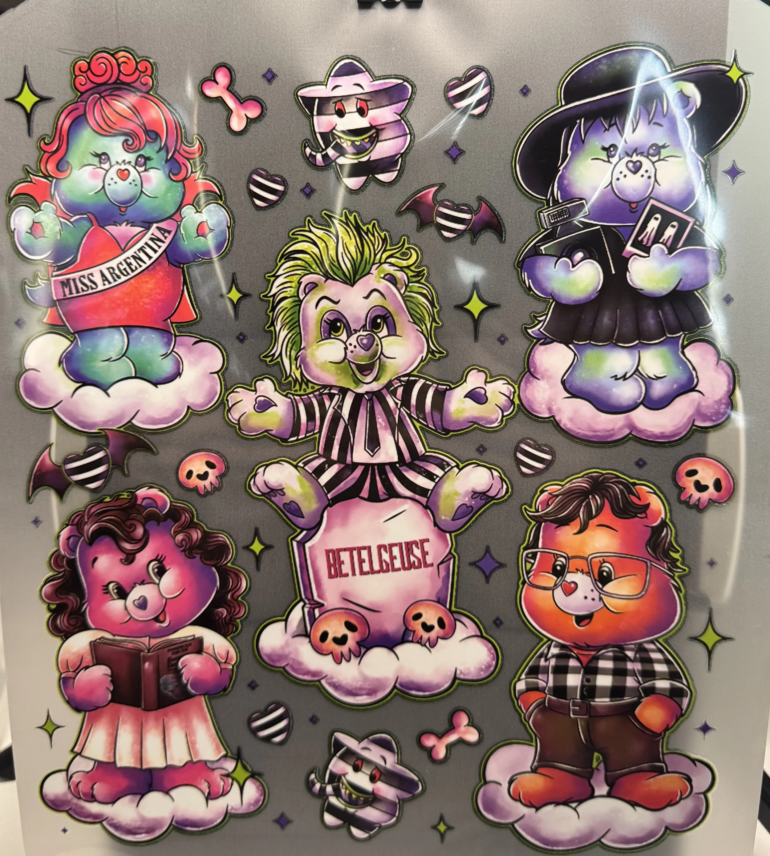 Spooky Bear Vinyl Transfers. Dtf