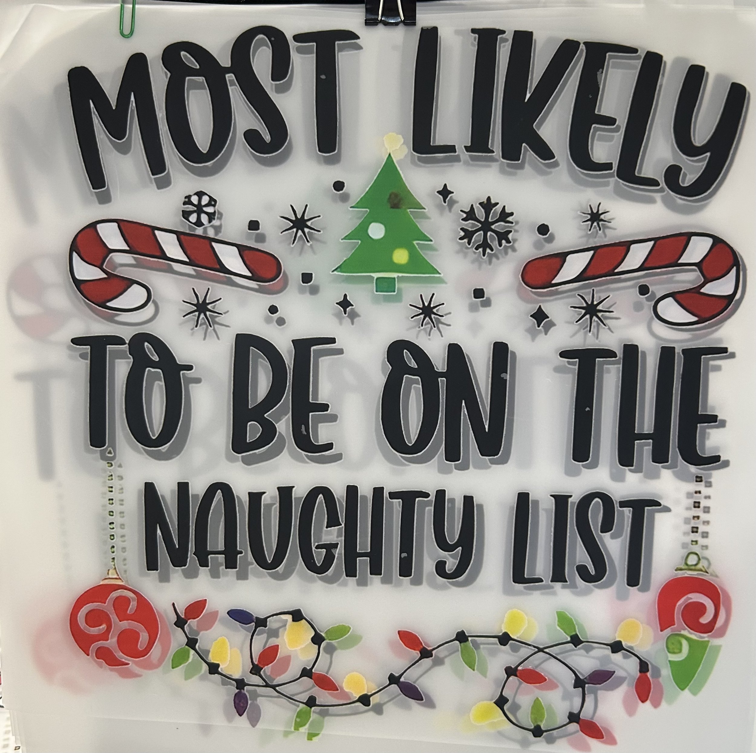 'Naughty List' Holiday Transfer dtf