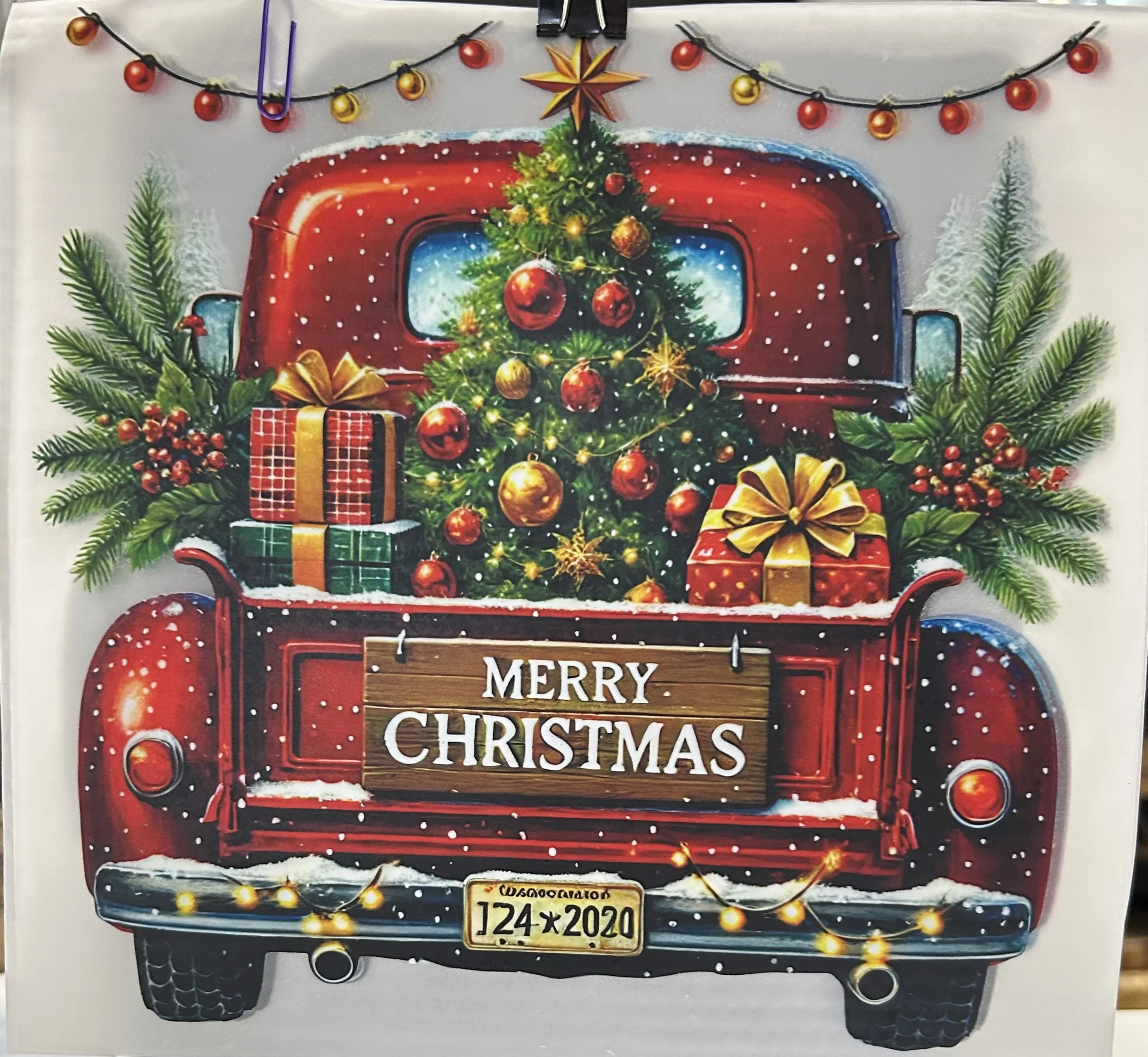 Christmas Vintage Truck Ready-To-Press Design dtf