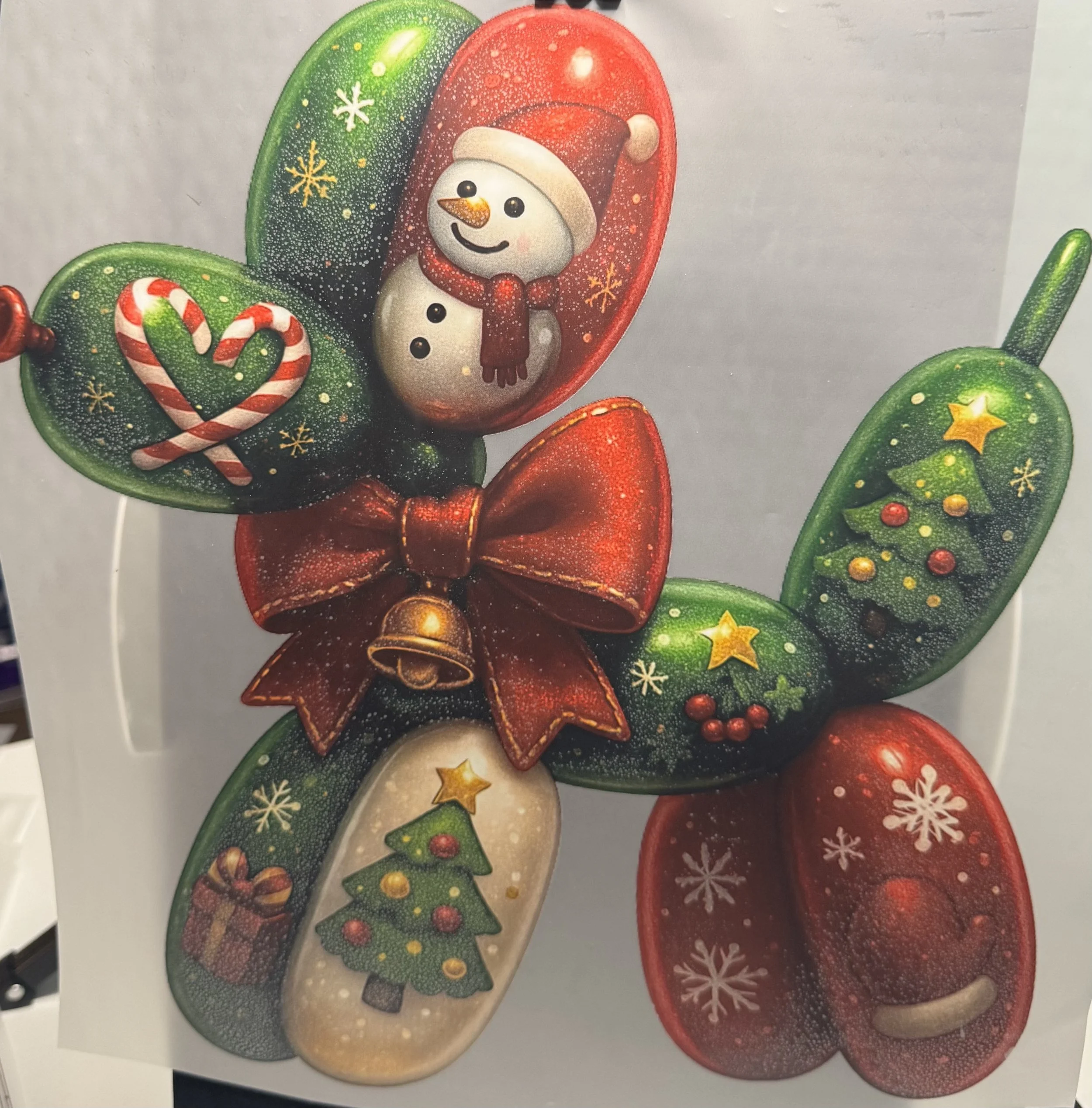 Christmas Balloon Animal Ready-to-Press Transfer DTF
