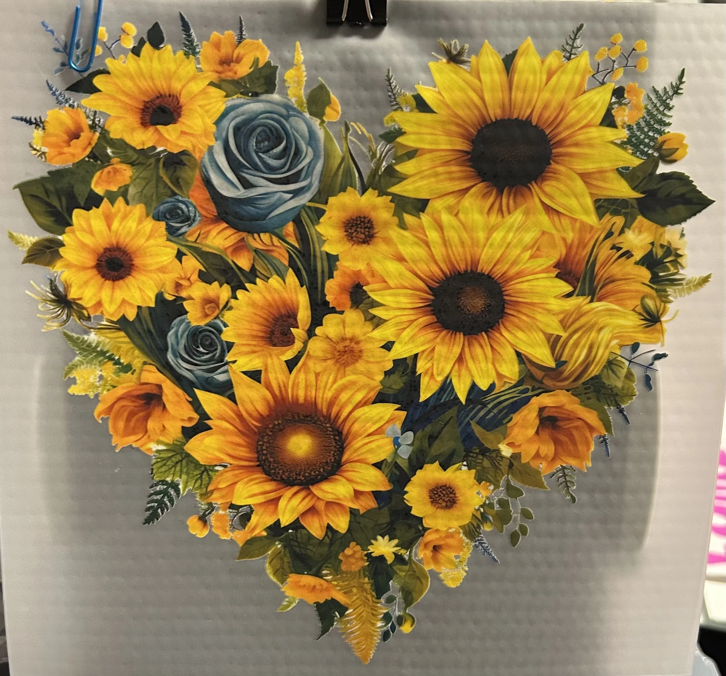 Sunflower Bouquet Heart Press