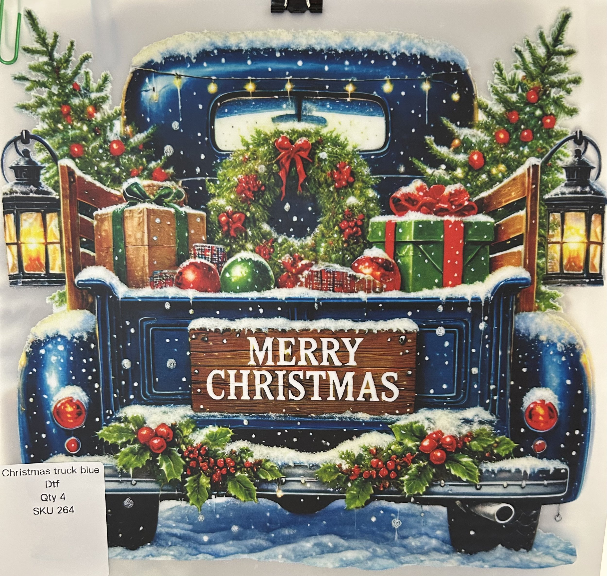 Christmas Truck Ready-to-Press Transfer dtf