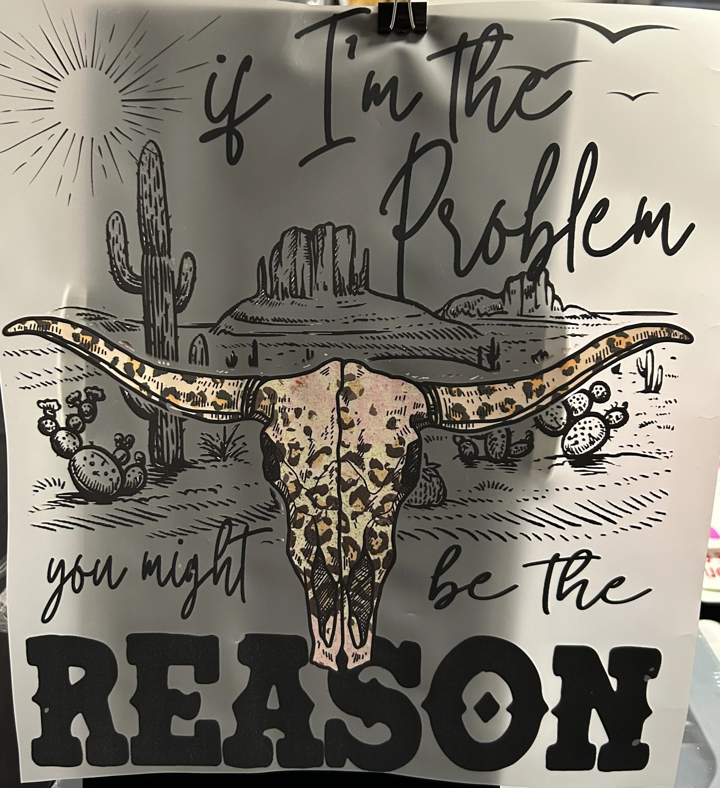 Western Motif Ready-to-Press Transfer