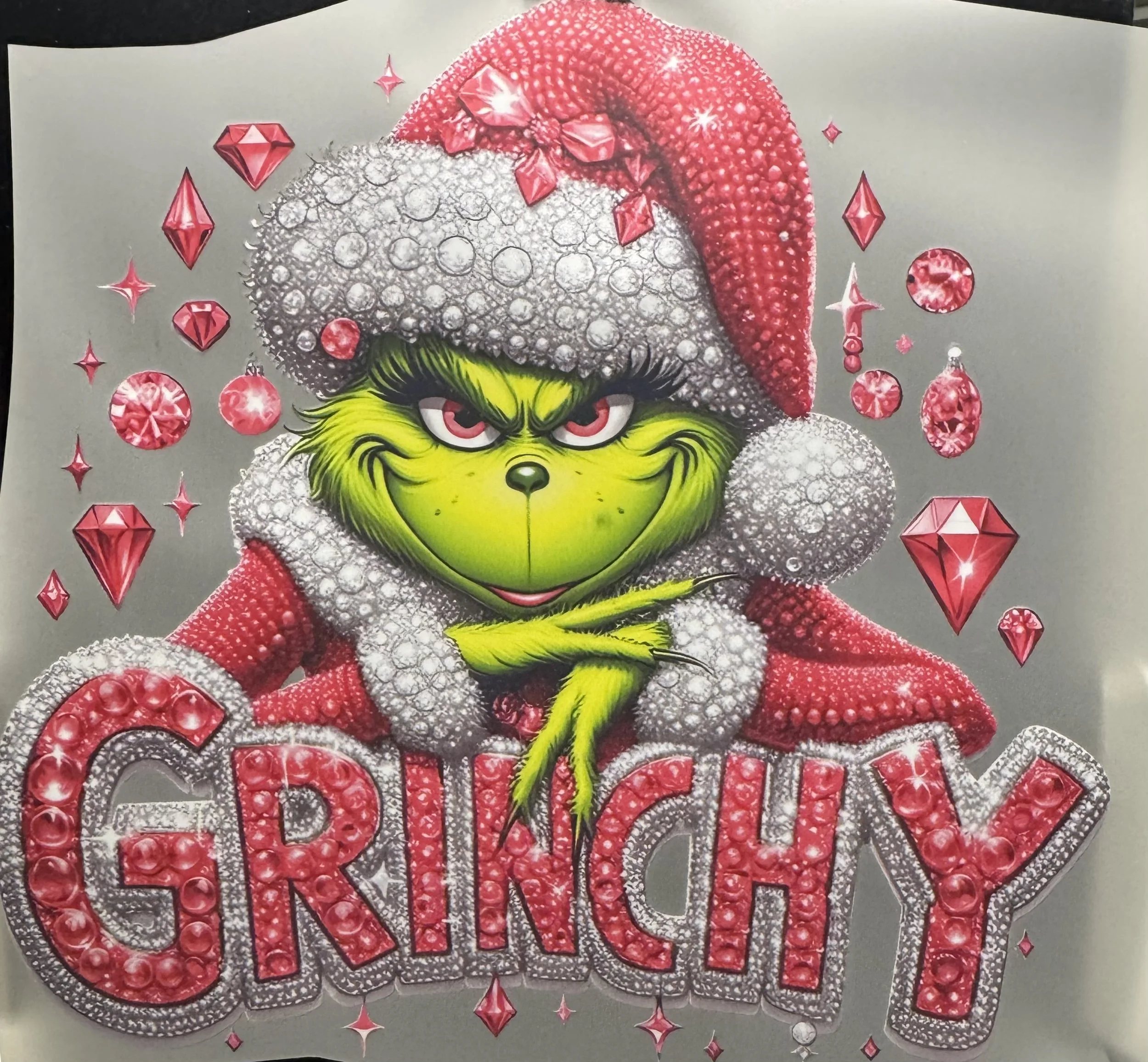 Festive Grinchy Ready-to-Press Heat Transfer DTF