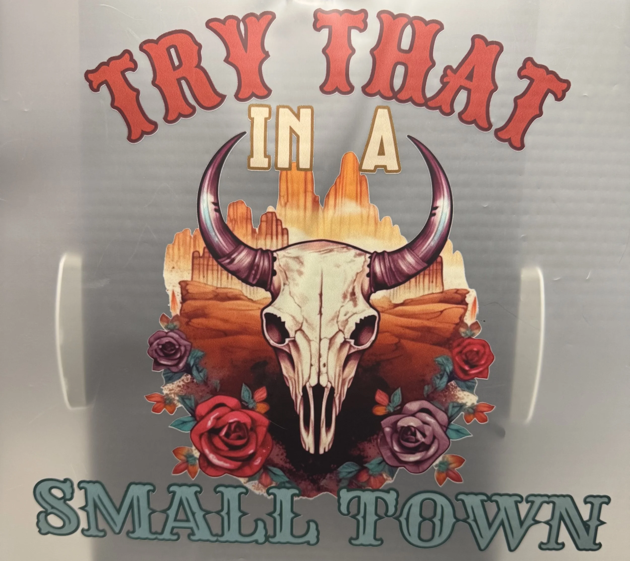 Western Skull and Roses Ready-to-Press Heat Transfer DTF