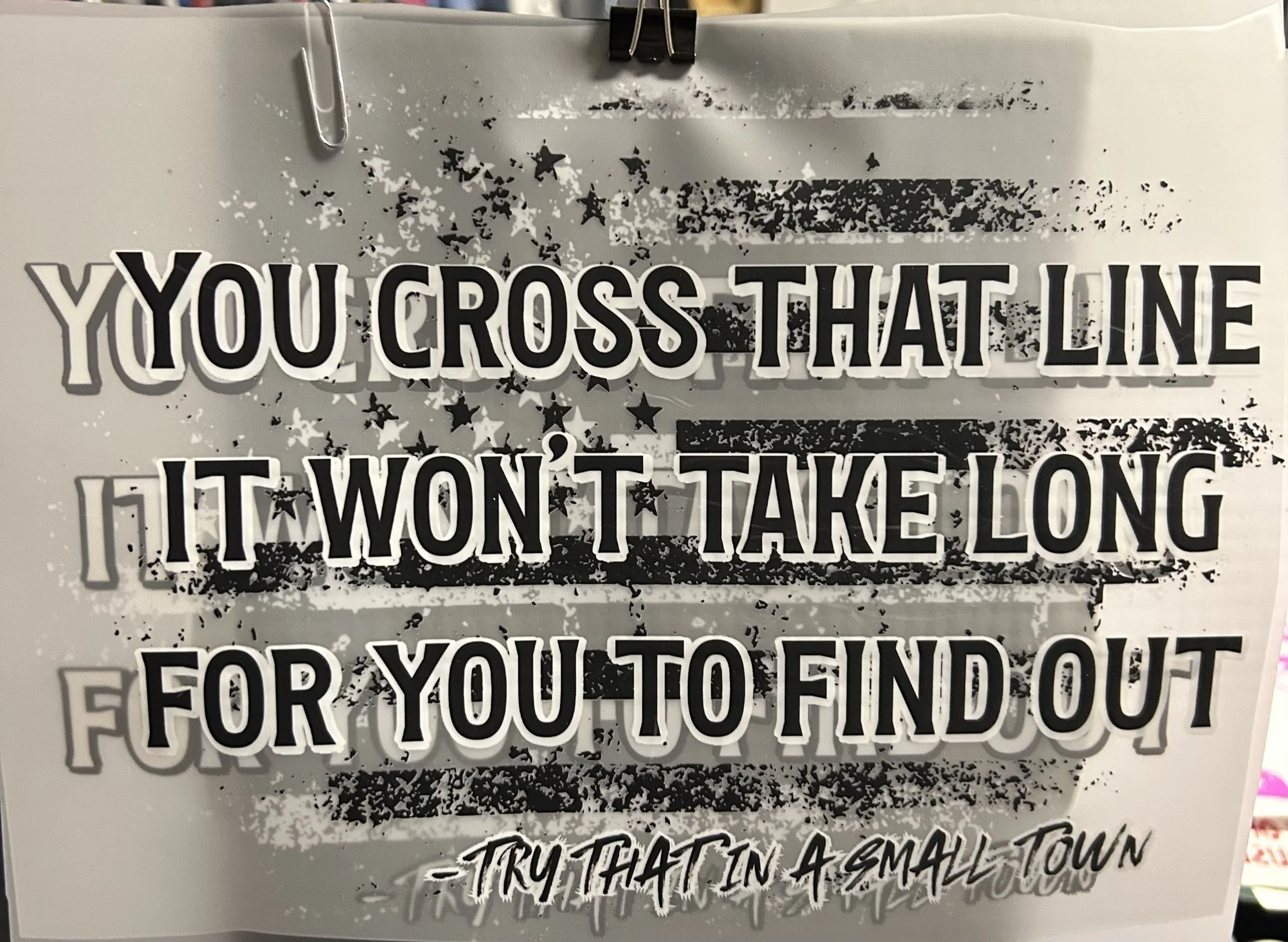 Small-Town Spirit Heat Transfer dtf