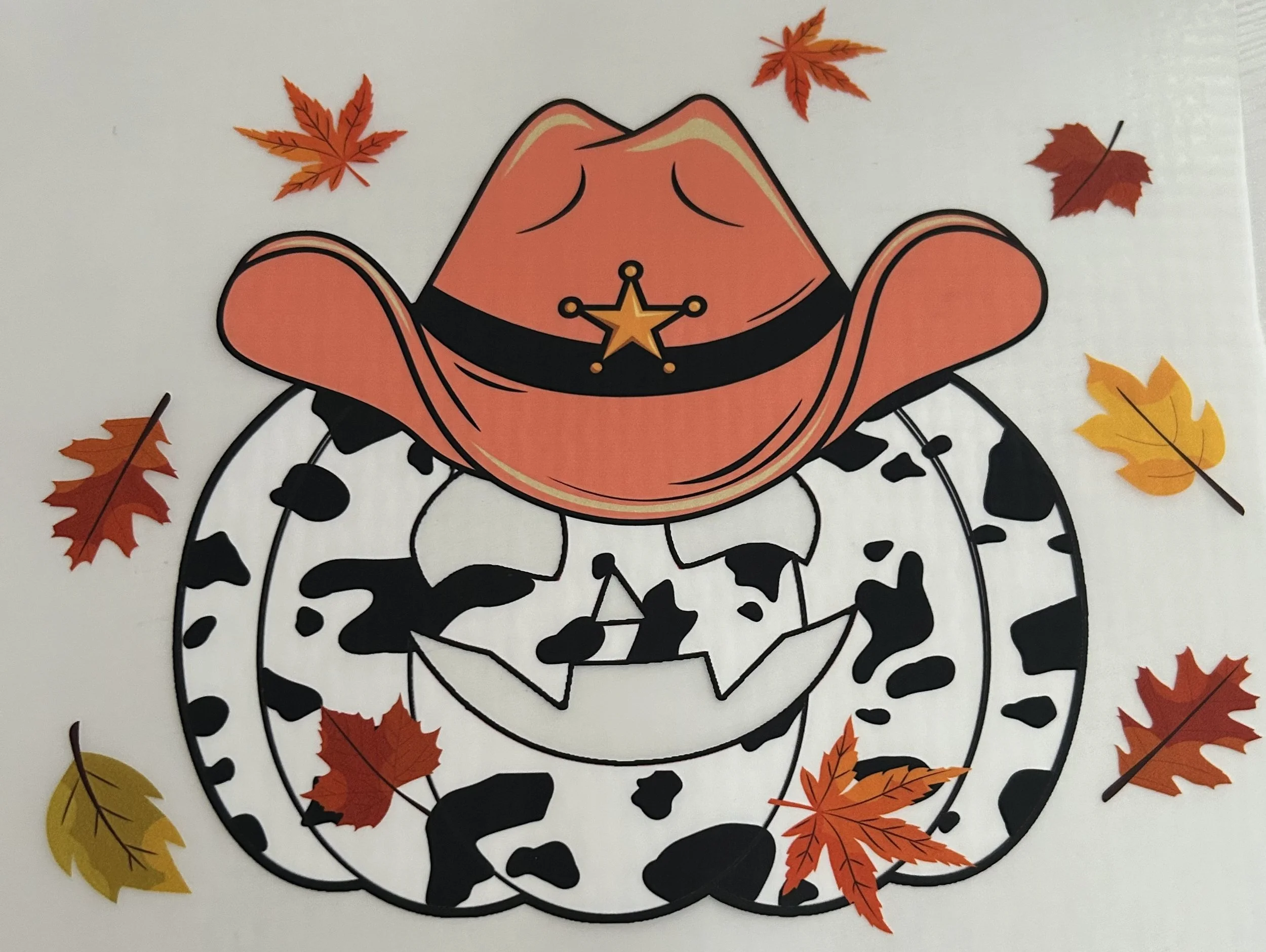 Cowboy Pumpkin Heat Transfer DTF