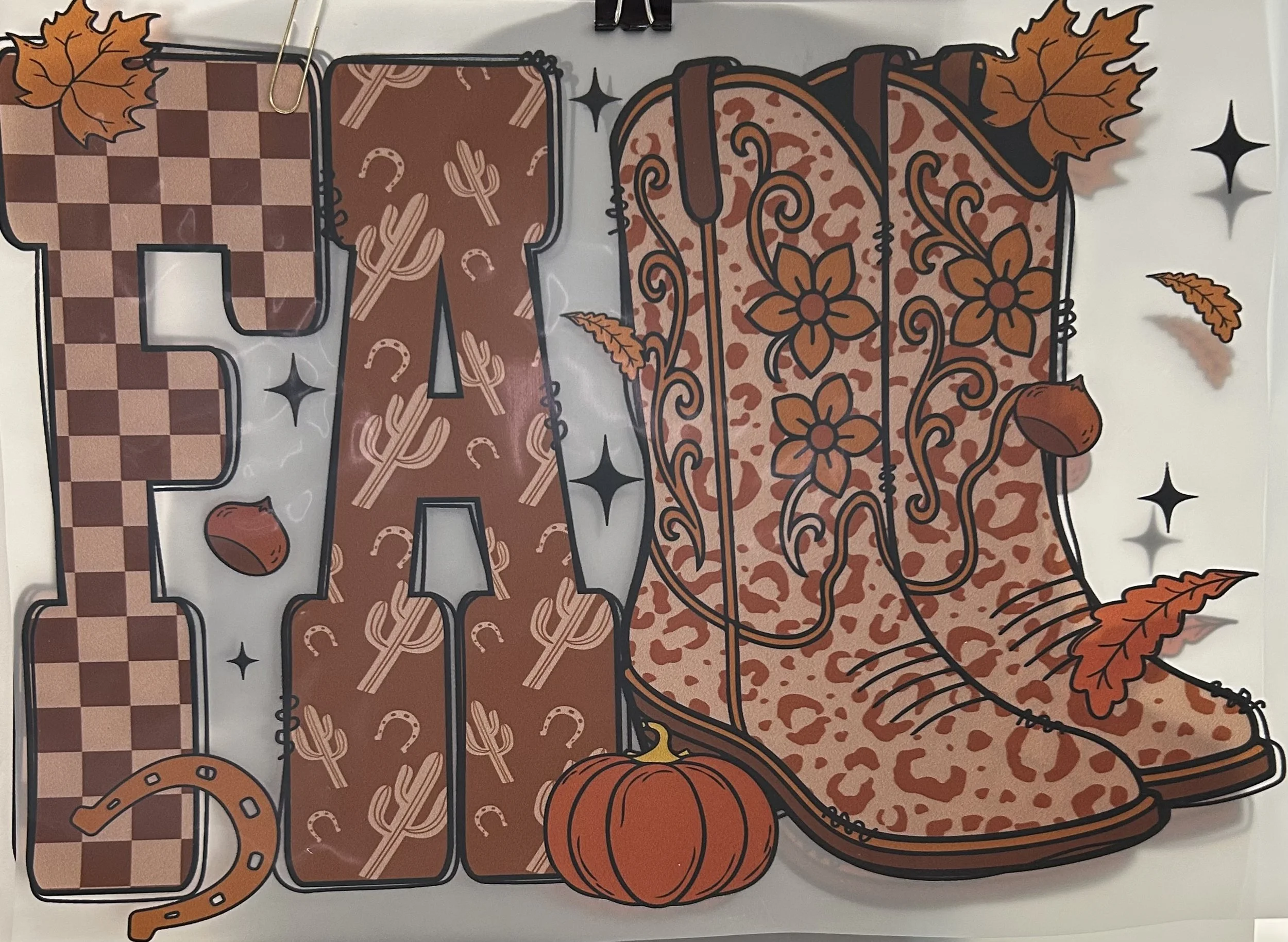 Ready-to-Press Autumn Cowboy Boot Design