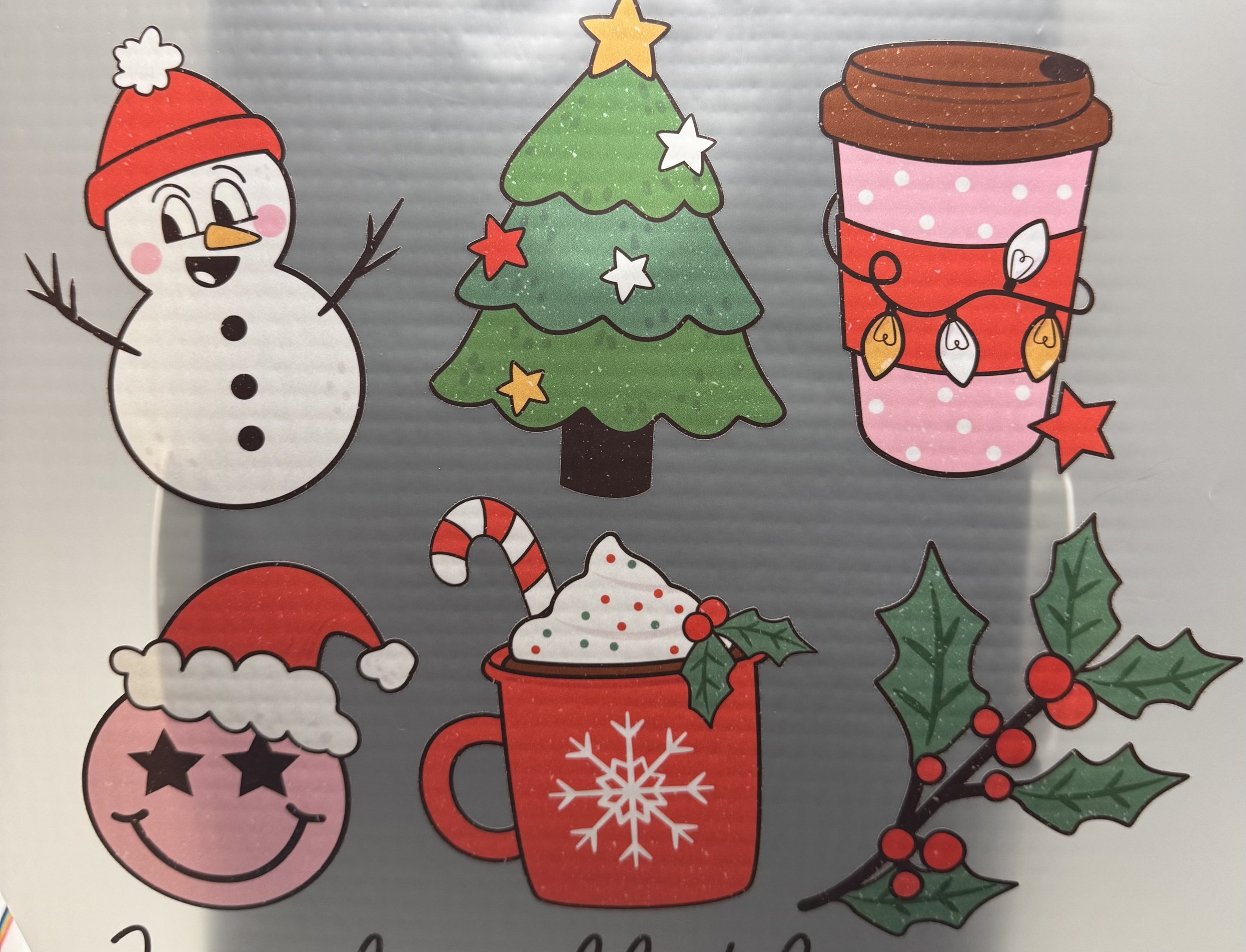 Festive Holiday Ready-to-Press Decal Set