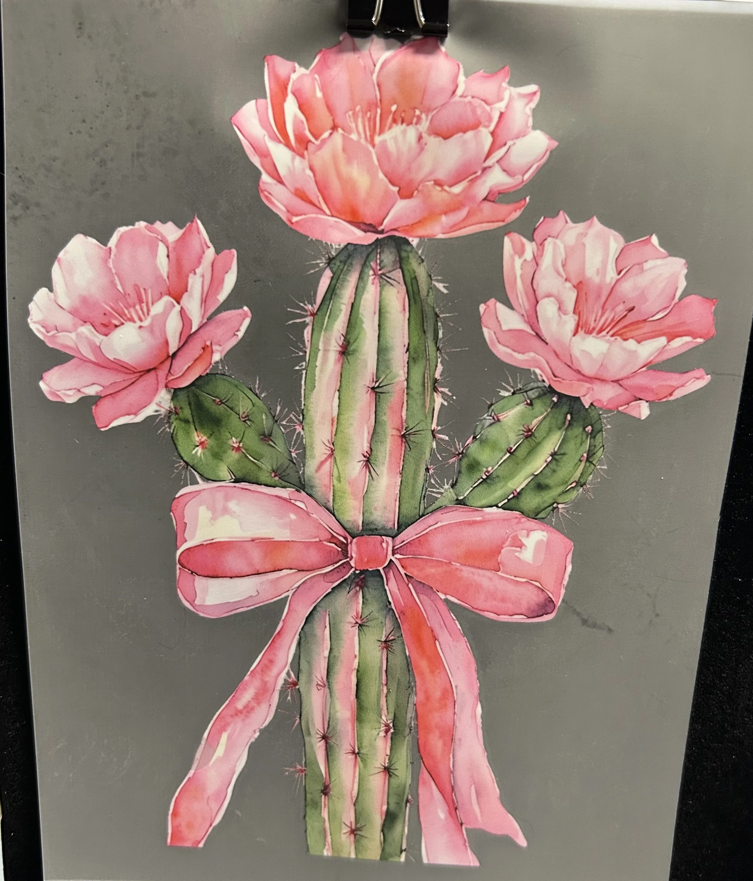 Cactus Floral Ready-to-Press Transfer dtf