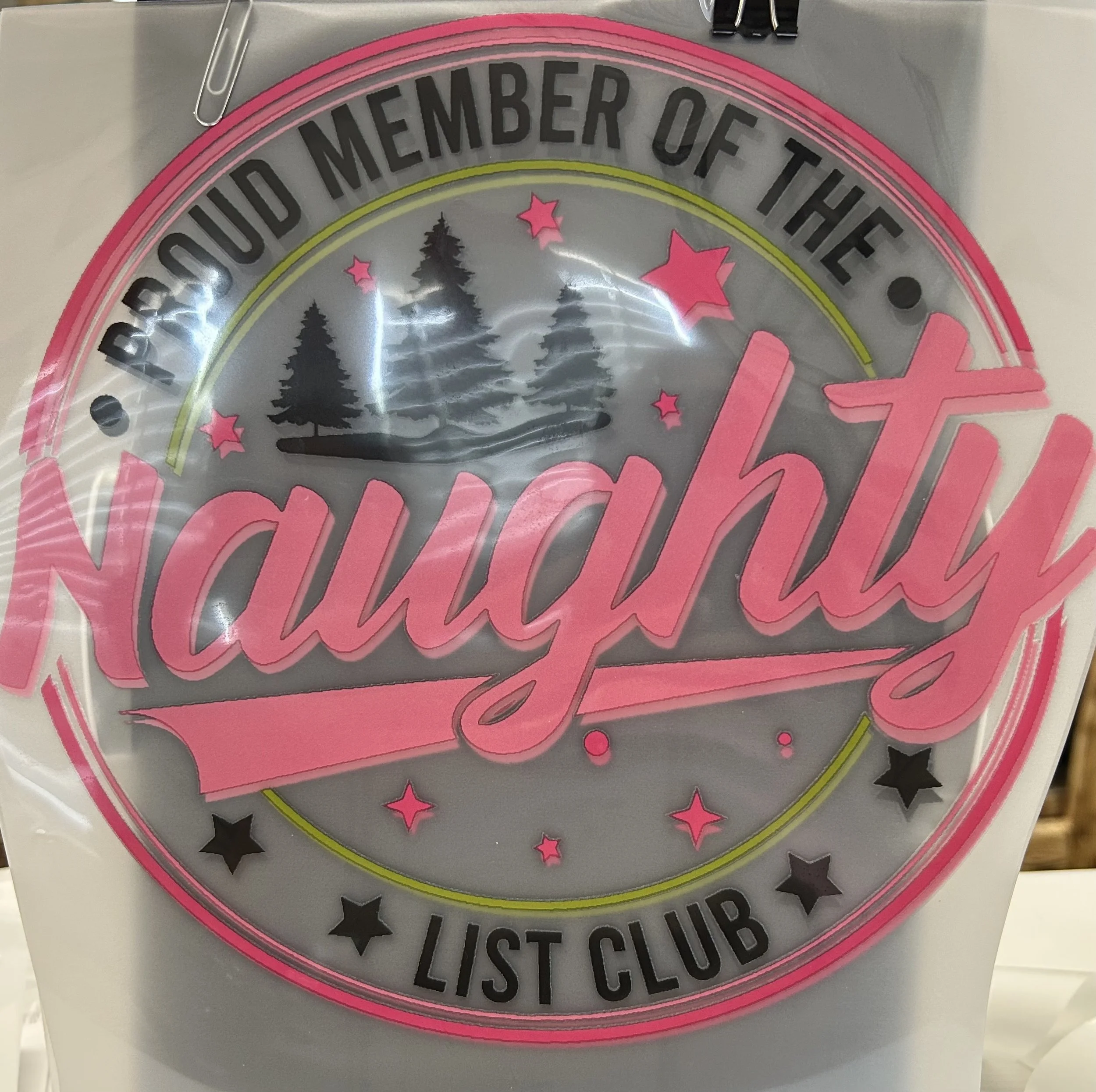 Naughty List Club Ready-to-Press Design dtf