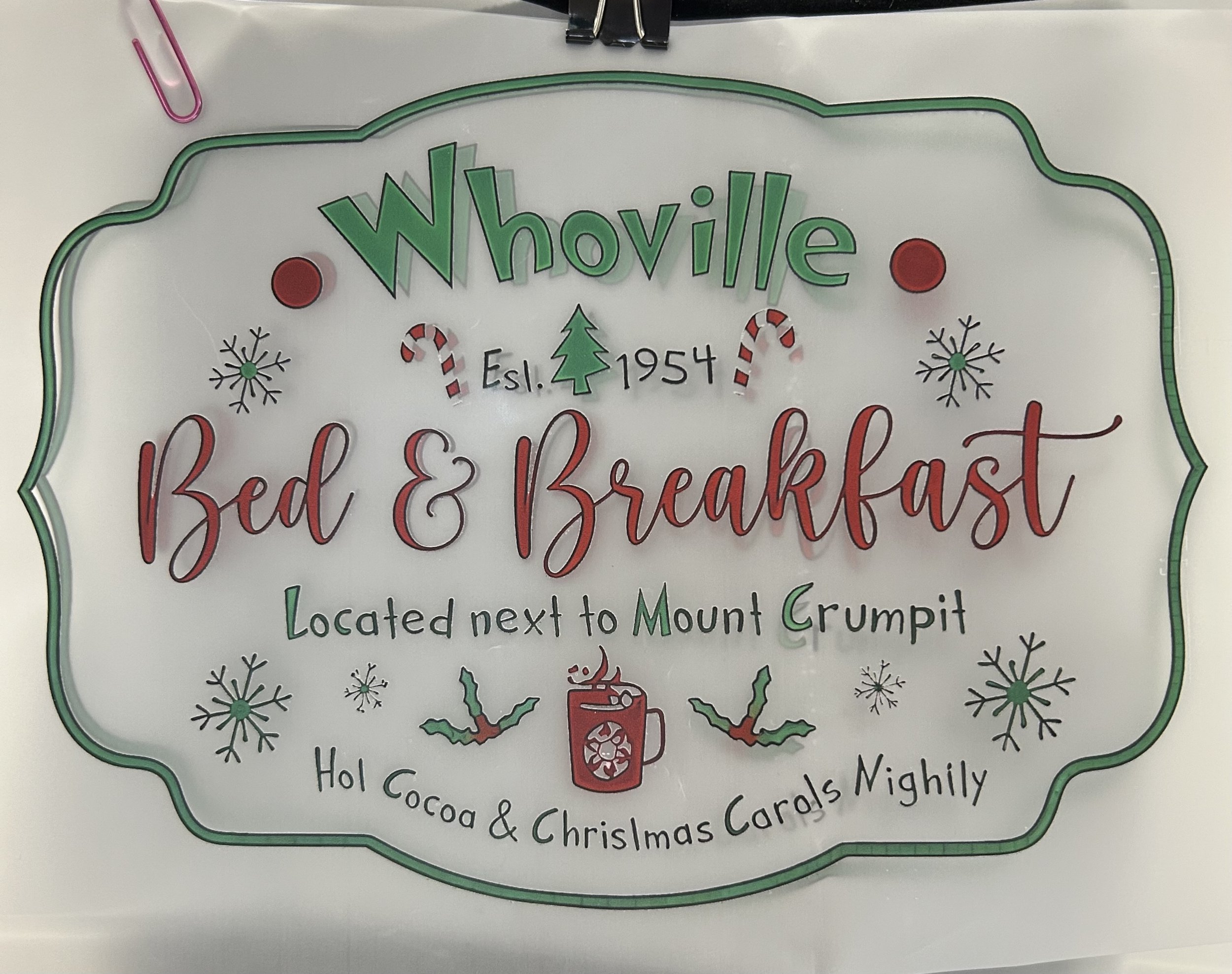 Whoville Bed & Breakfast Ready-to-Press Transfer dtf