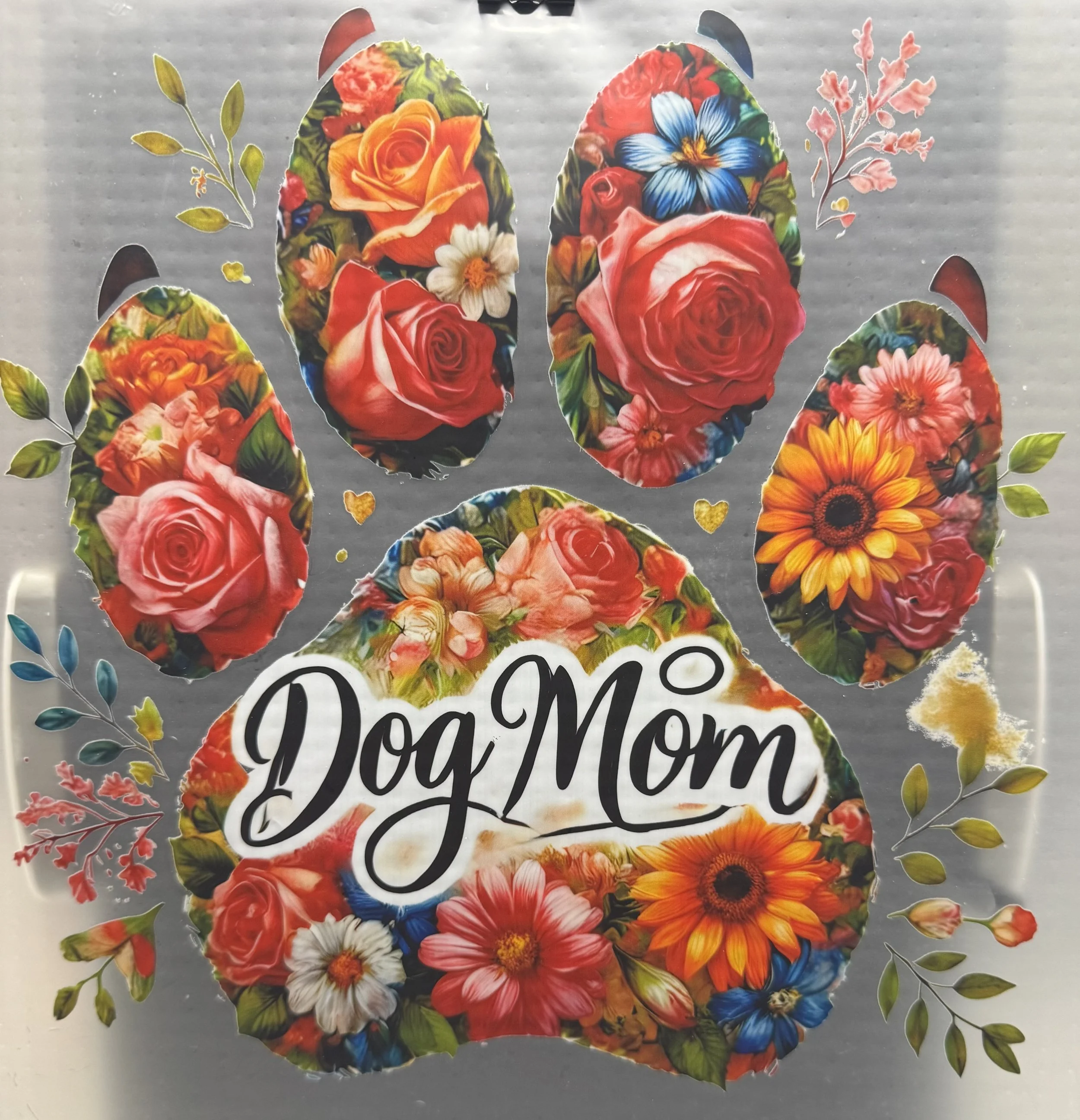 Floral 'Dog Mom' Ready-to-Press DTF for shirt and pocket