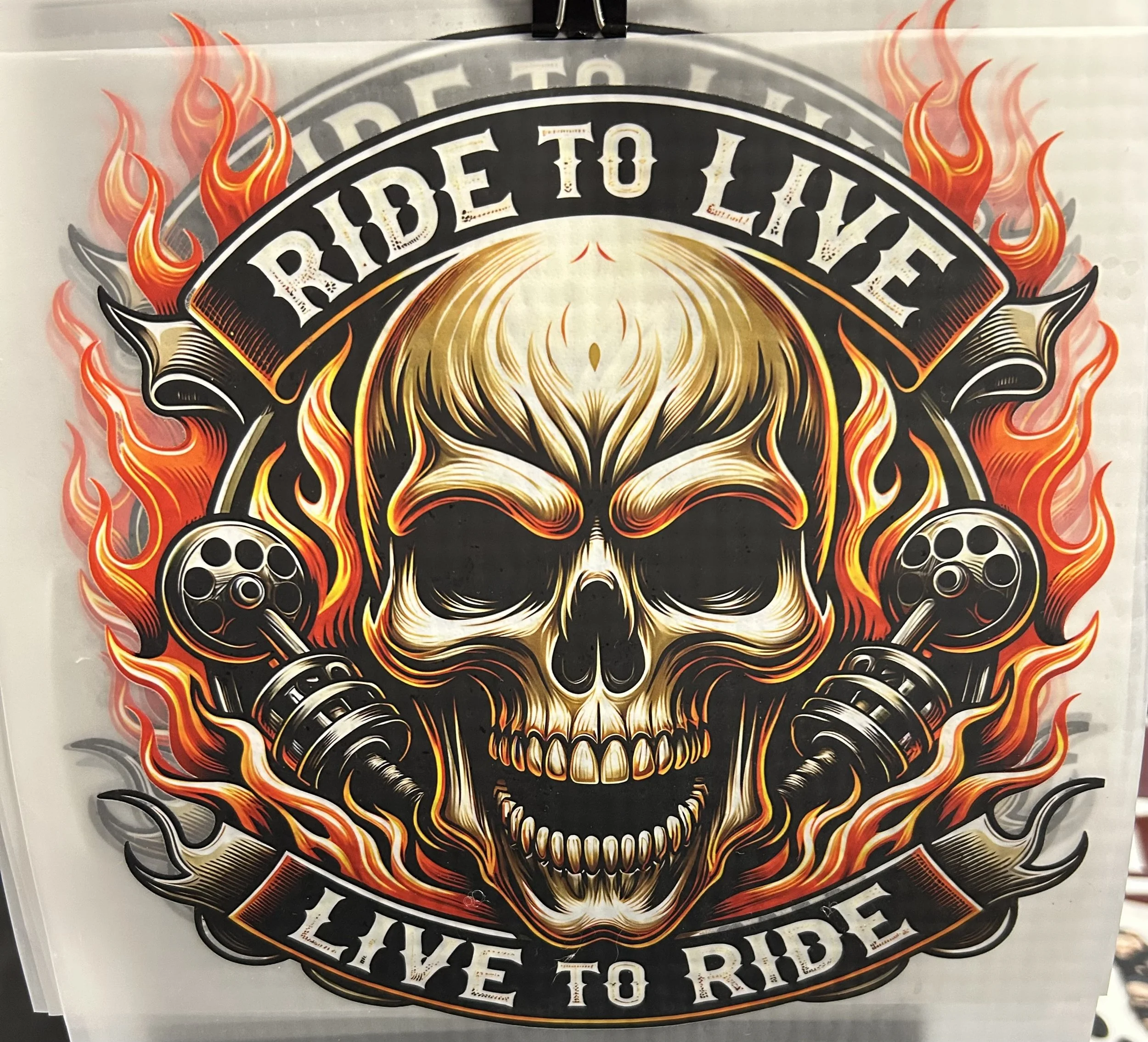 'Ride to Live, Live to Ride' Ready-to-Press DTF