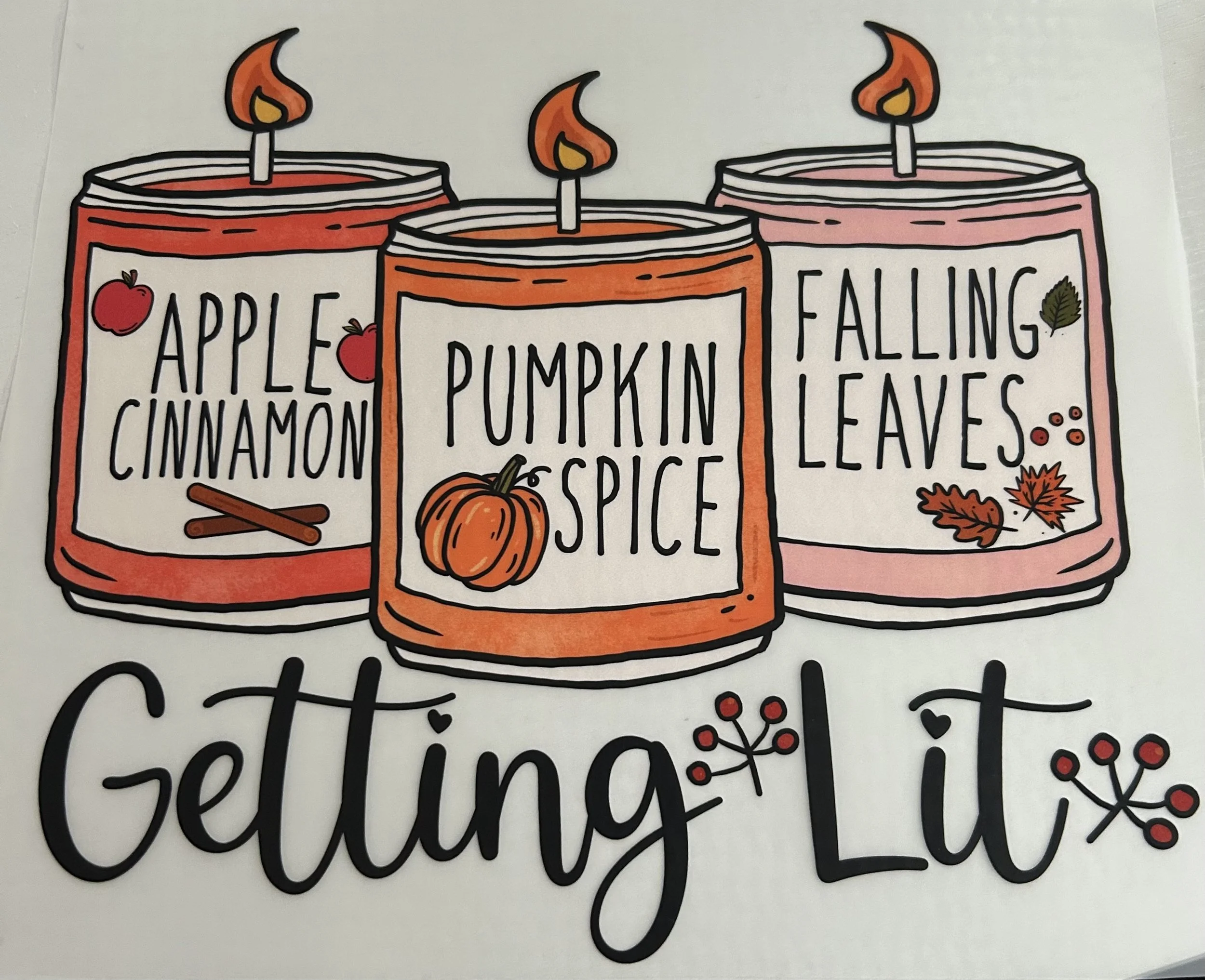 'Getting Lit' Autumn Candle Ready-to-Press Dtf