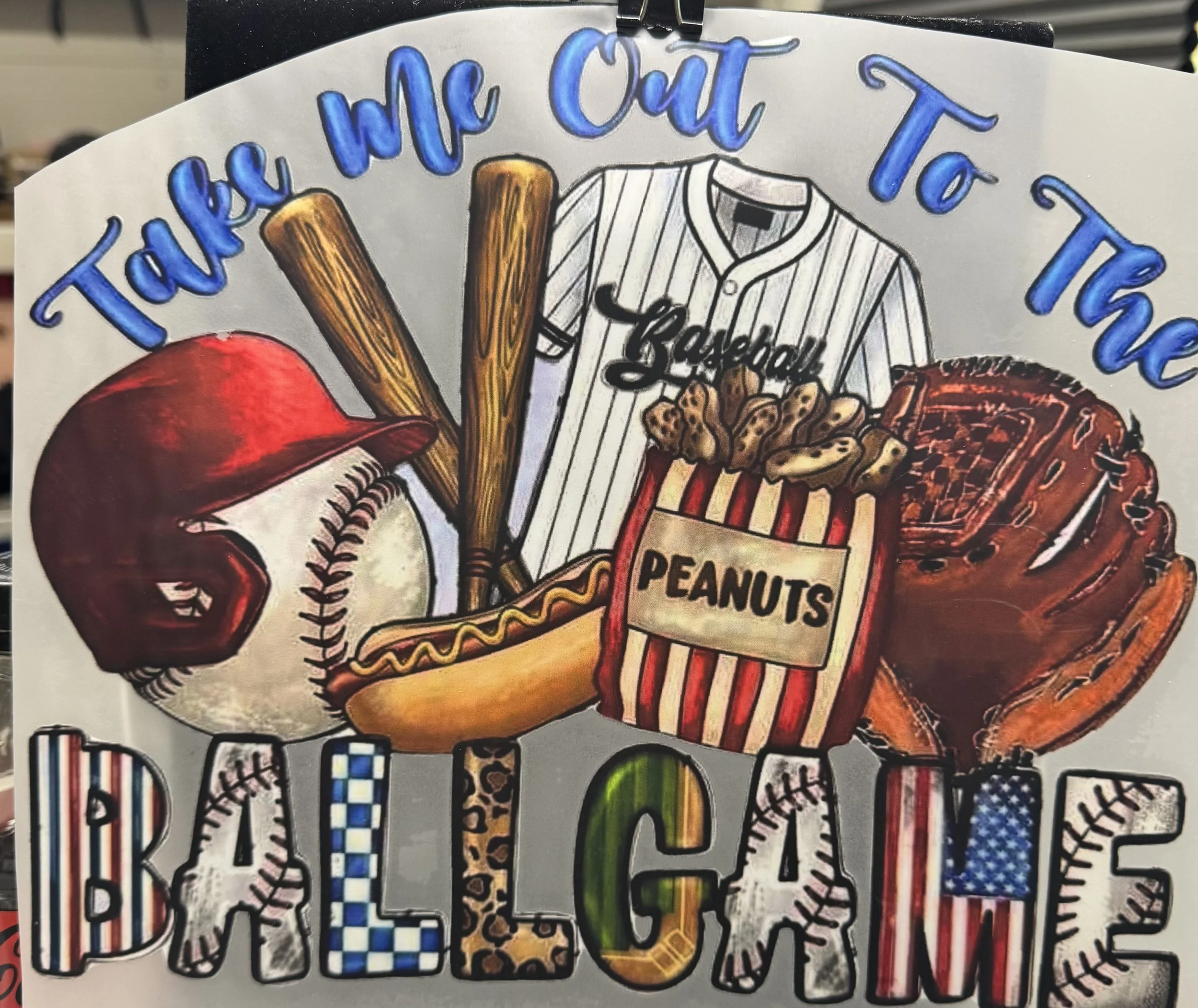'Take Me Out to the Ballgame' Ready-to-Press Heat Transfer Design