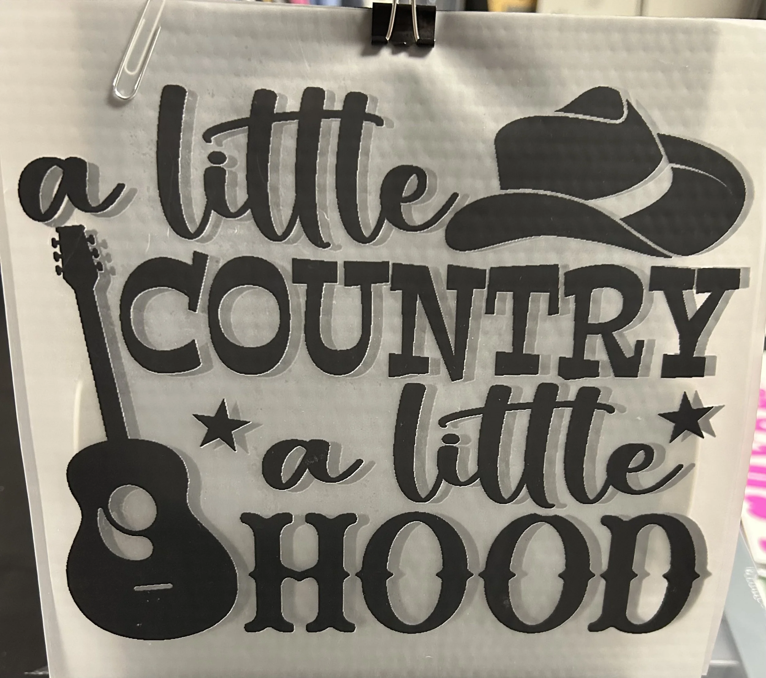 'A Little Country, A Little Hood' Ready-to-Press Transfer dtf for shirts