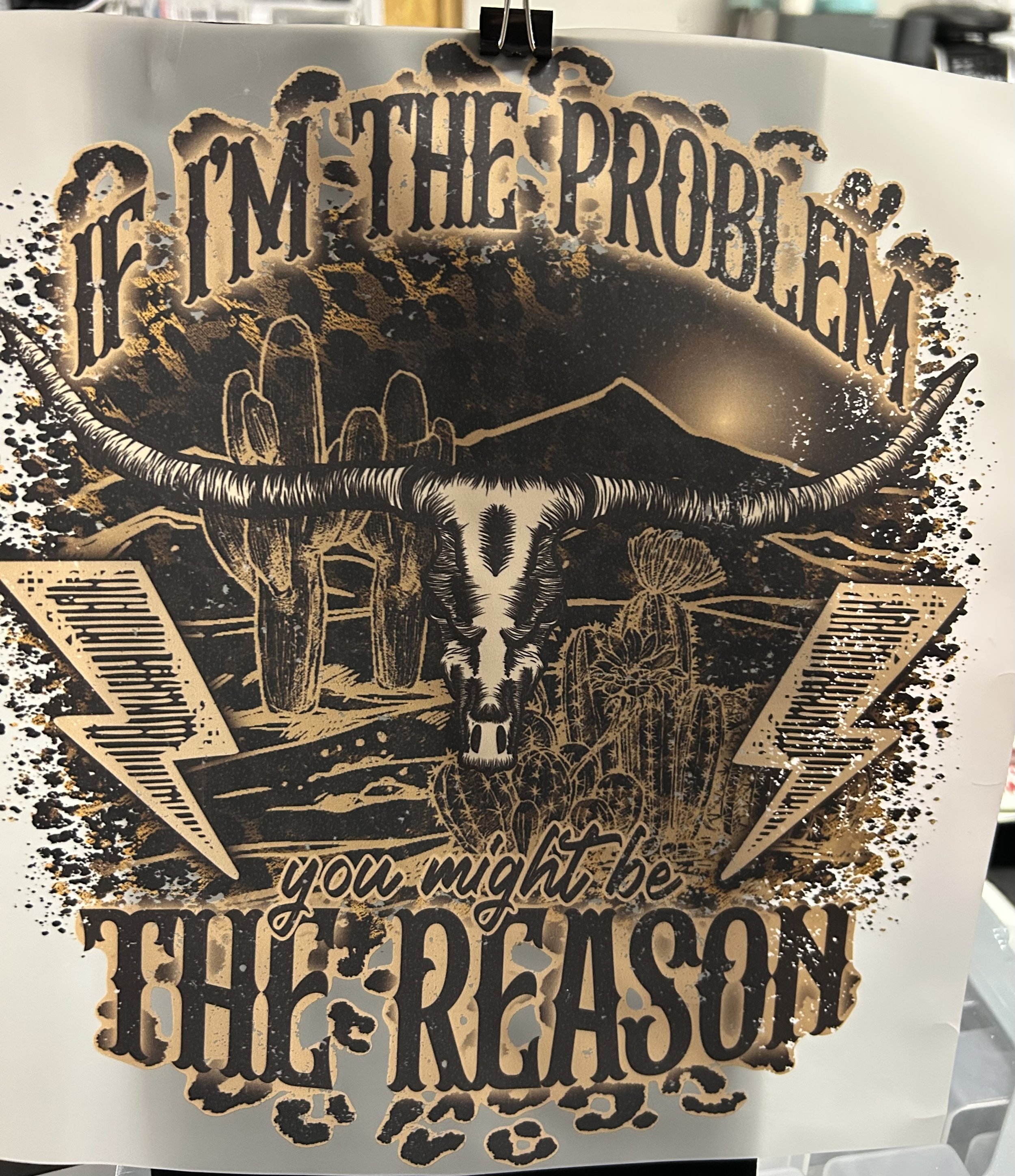 Western Skull Ready-to-Press Transfer