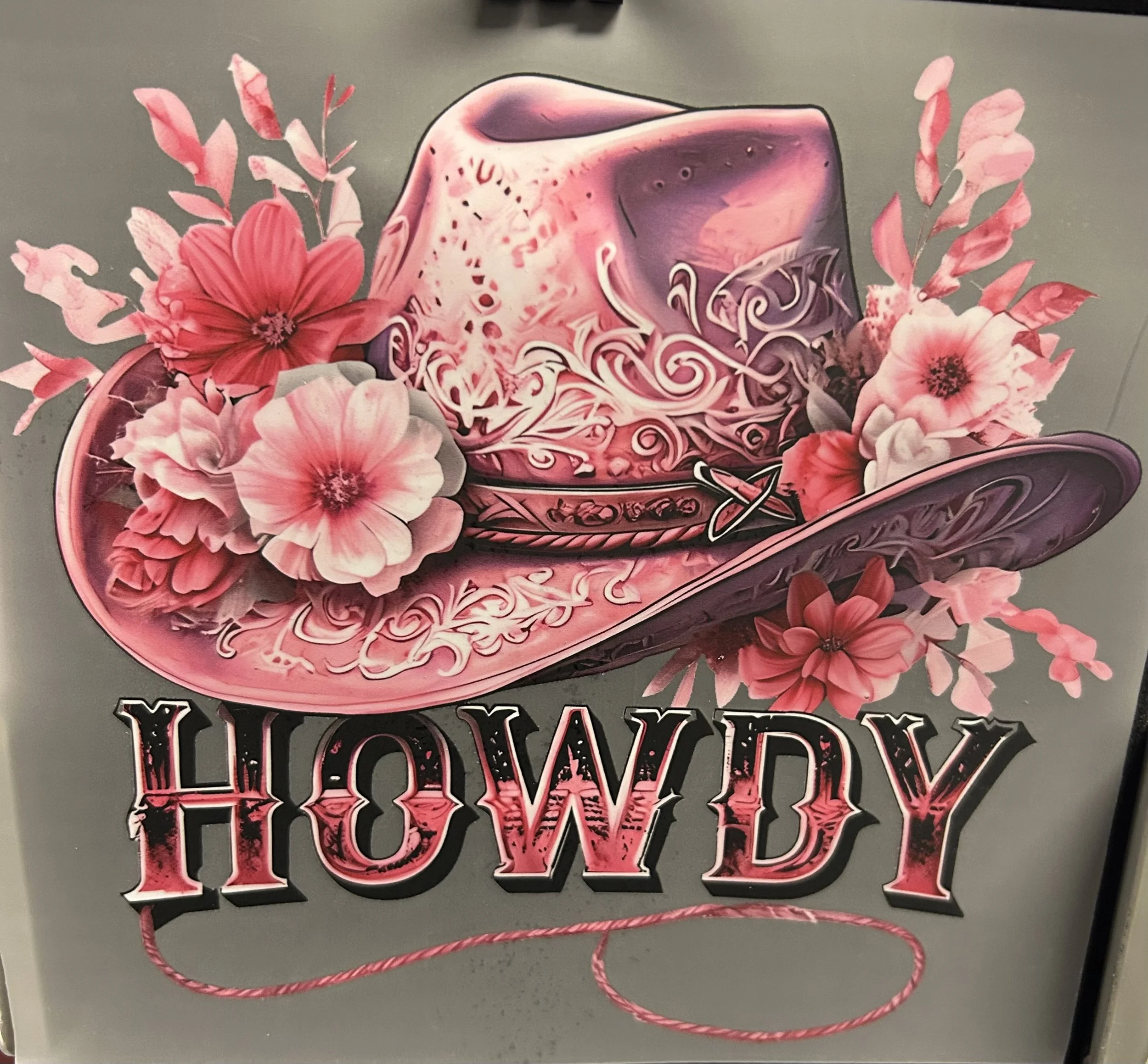 Western Floral 'Howdy' Ready-to-Press Design dtf