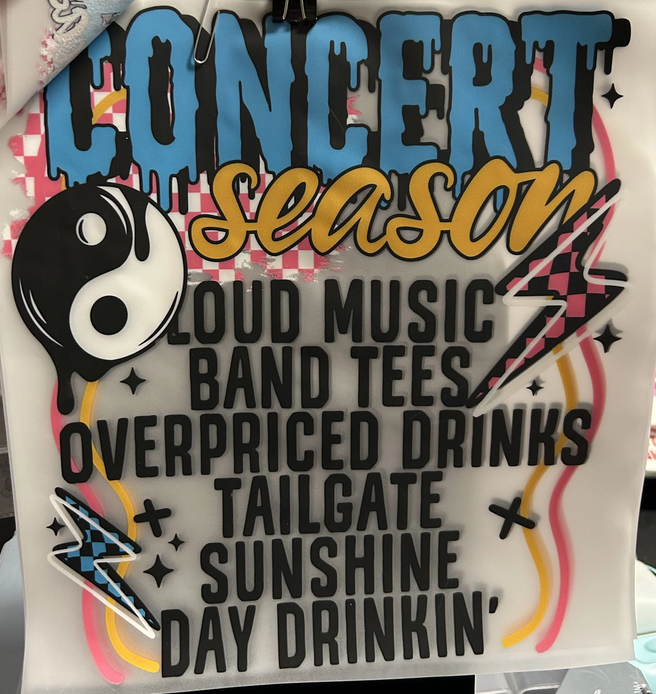 'Concert Season' Ready-to-Press DTF for shirt and pocket