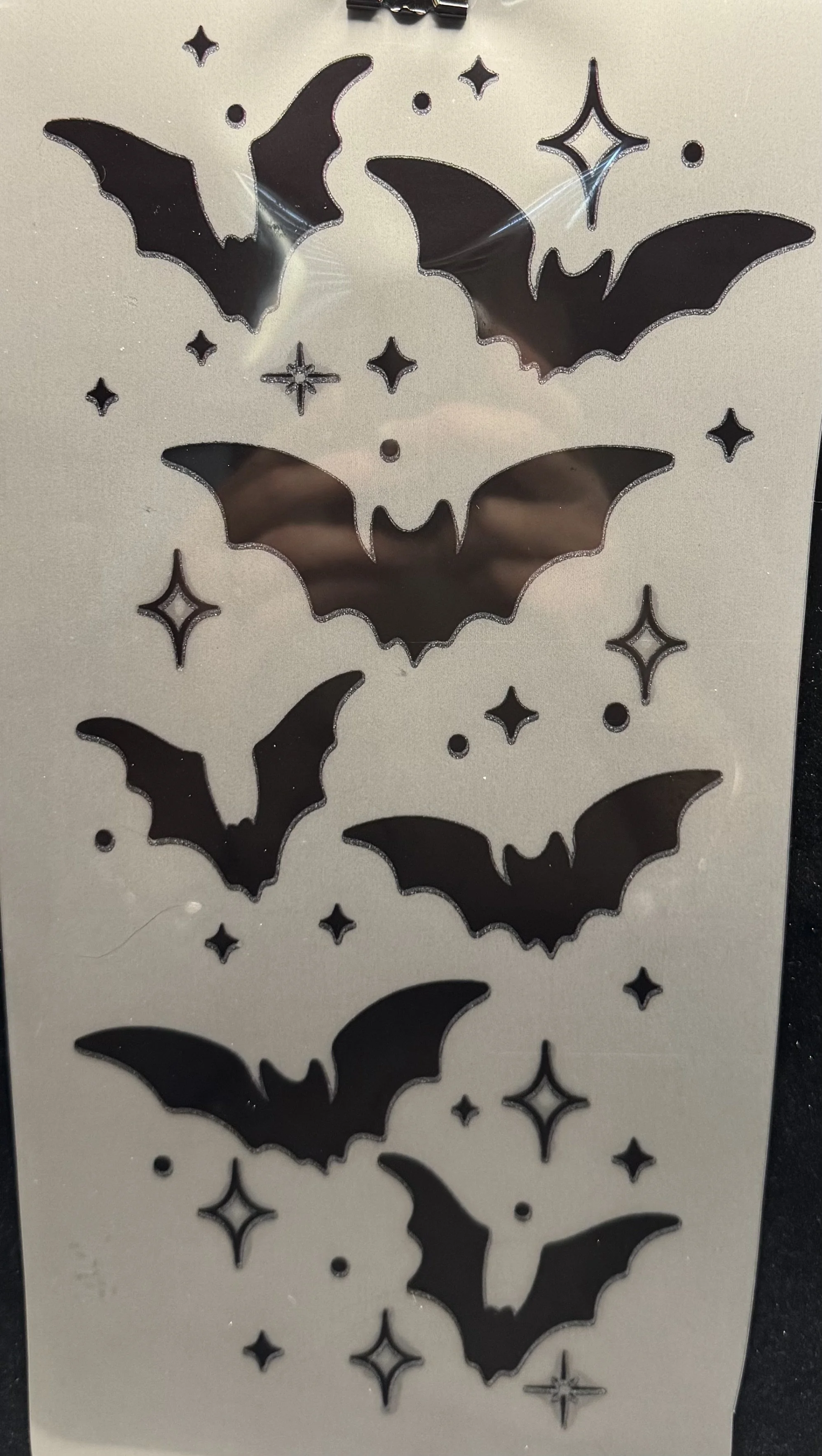 Ready-to-Press Bat & Stars Design DTF pocket