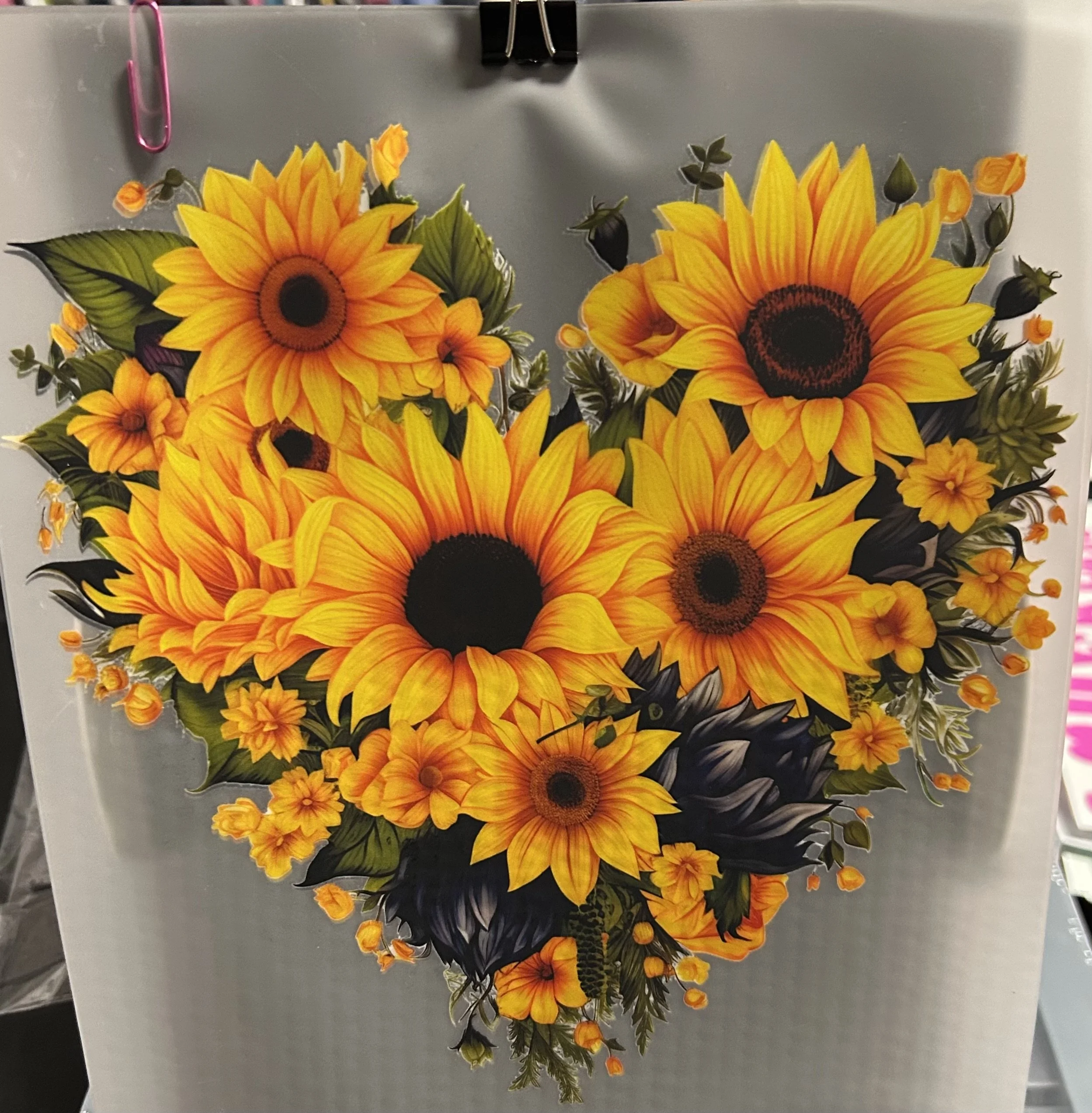 Ready-to-Press Sunflower Transfer DTF