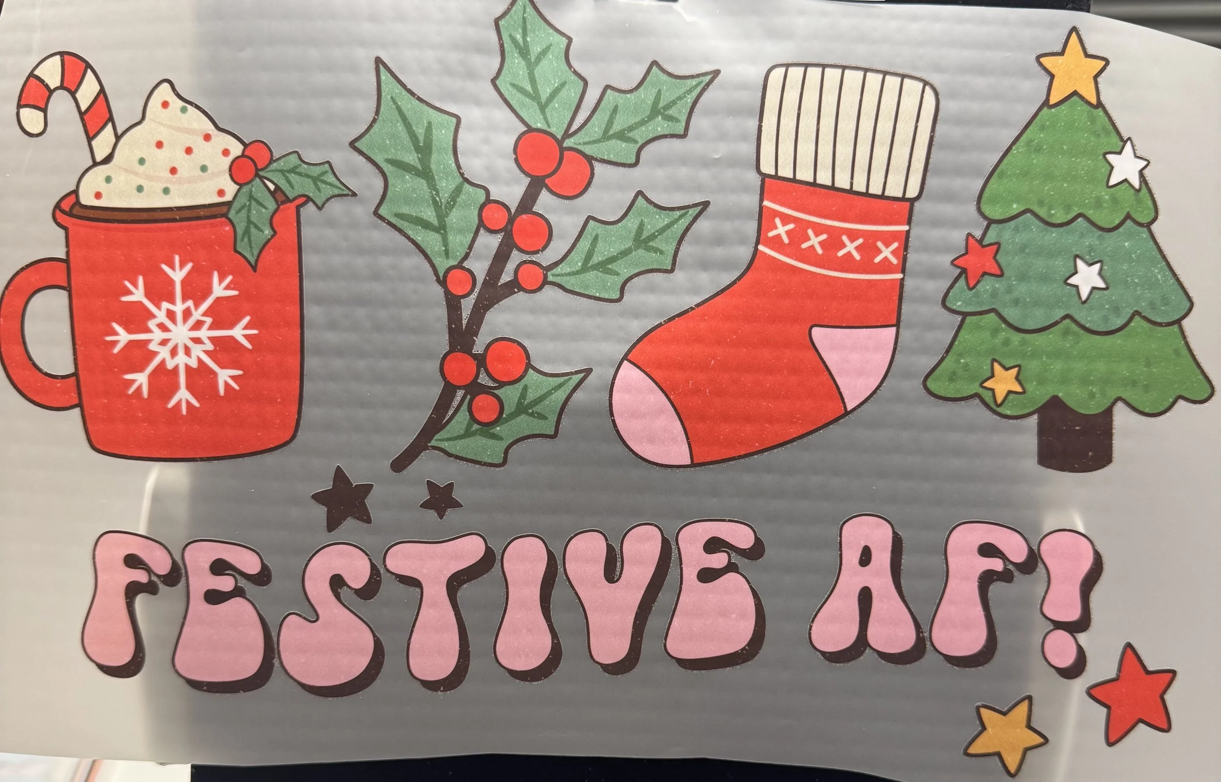 'Festive AF' Holiday Heat Transfer