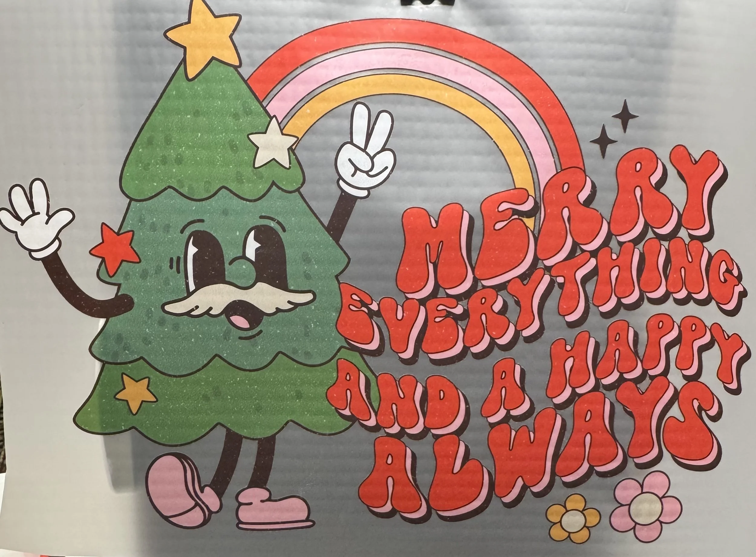 Retro Holiday Heat Transfer Design dtf