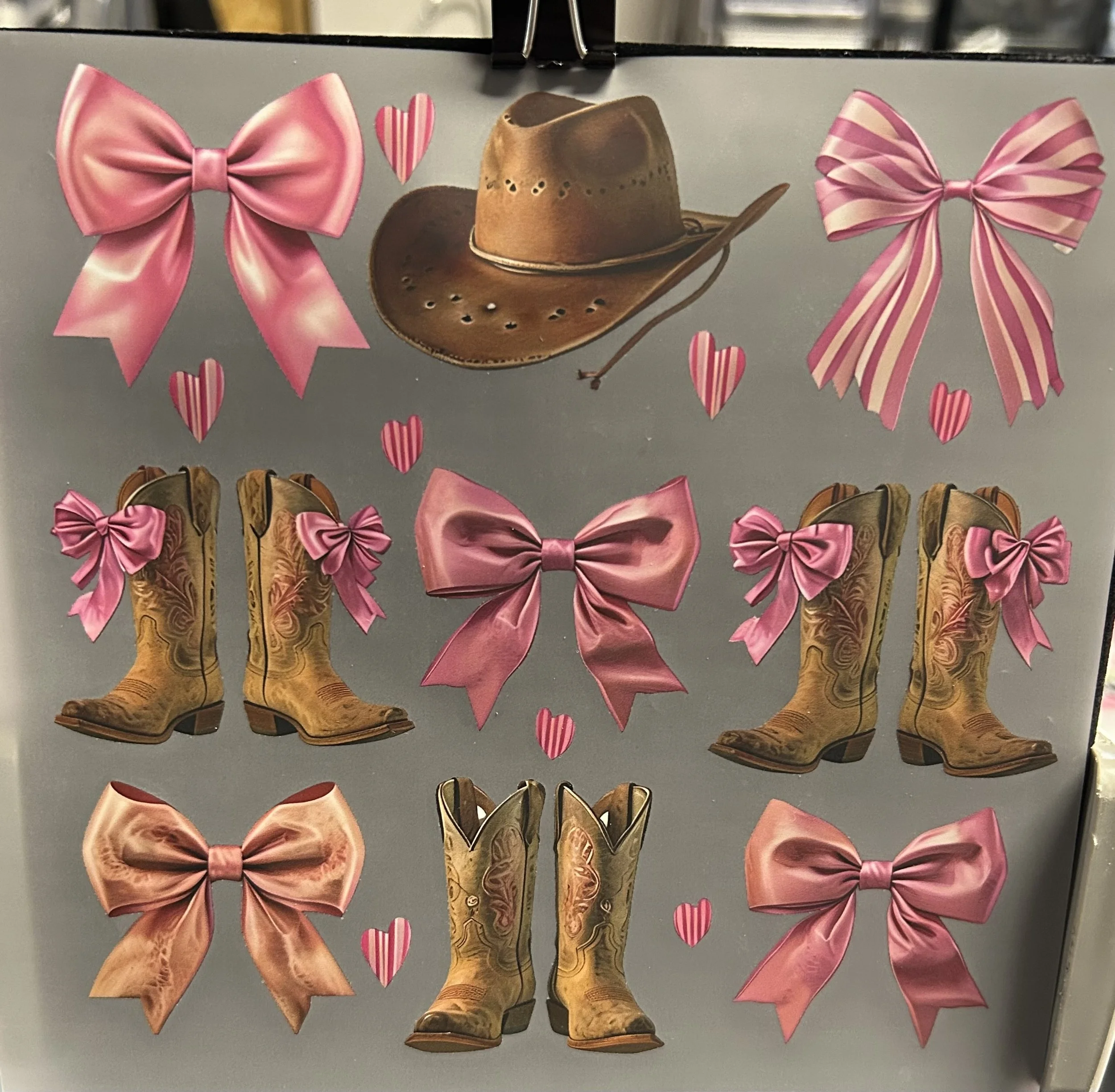 Western-Themed Transfer Sheet dtf