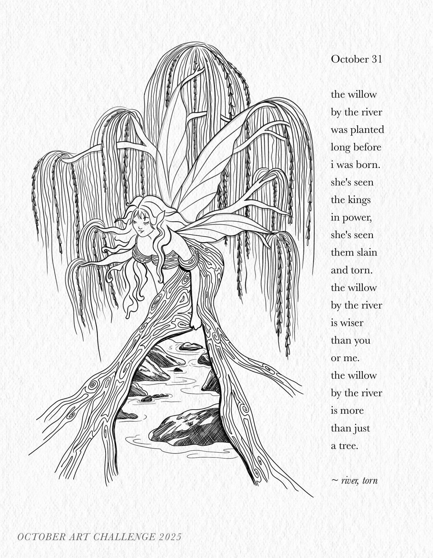 10/31/25

river, torn 

happy Halloween!!! our October art challenge for this year officially comes to a close today. thank you so much for coming along for the ride. Stay spooky out there. 🧡

#octoberartchallenge #halloweeen