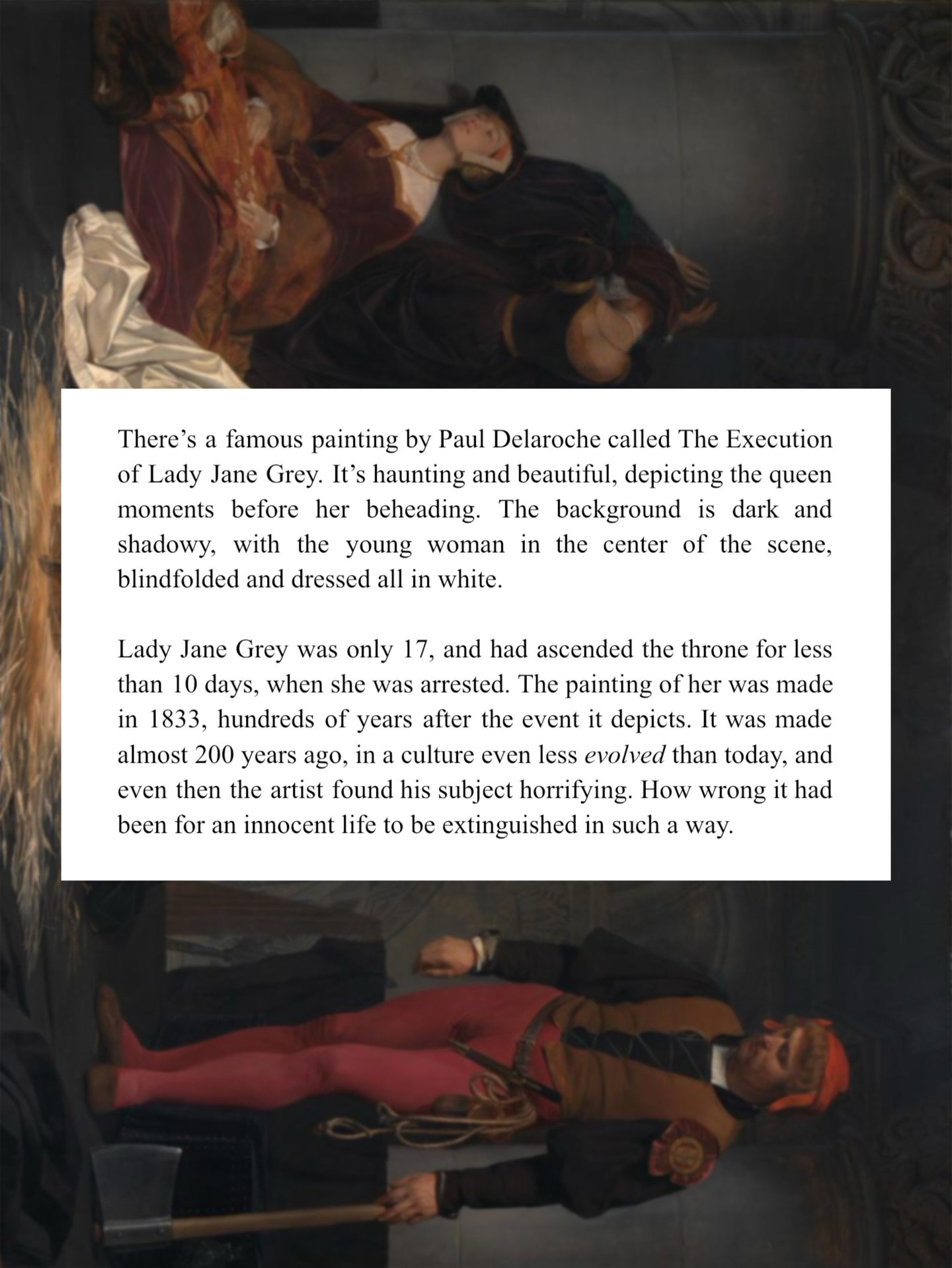 Some reflections on &ldquo;The Execution of Lady Jane Grey&rdquo; and innocence
&bull;
&bull;
#writing #innocence