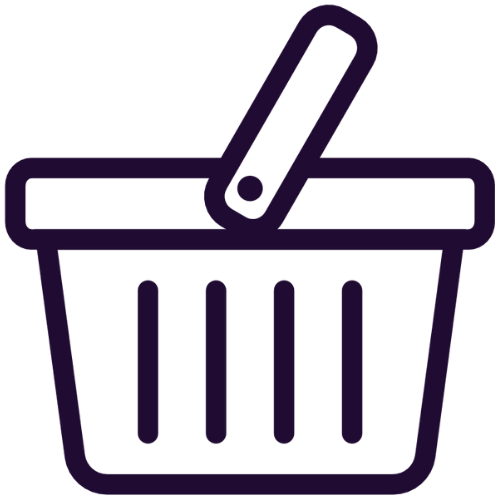 Shopping basket with a stick of ice cream or popsicle inside.