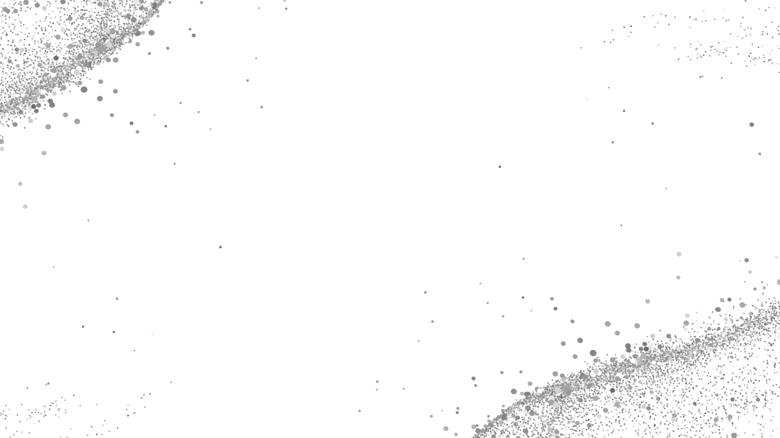 White background with scattered gray dots and speckles, creating an abstract pattern.