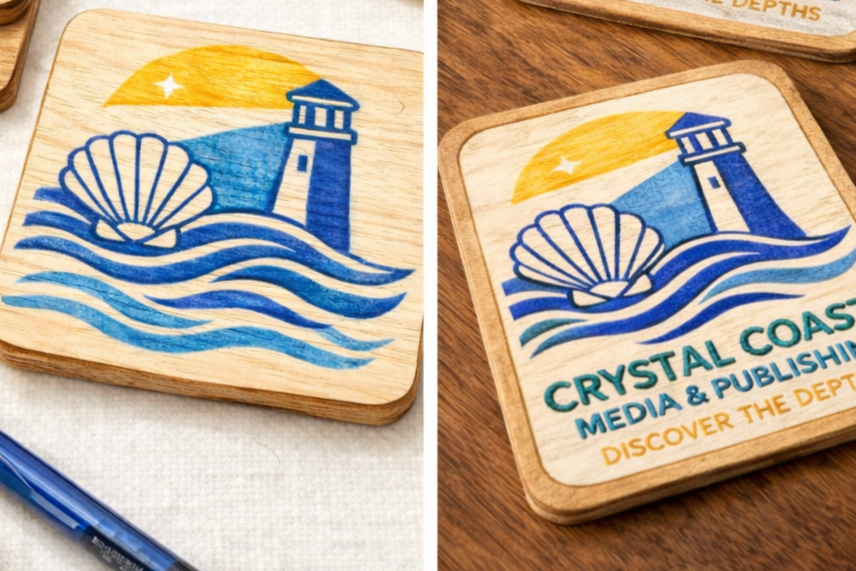 Handmade Crystal Coast Wooden Coasters-Single Coaster