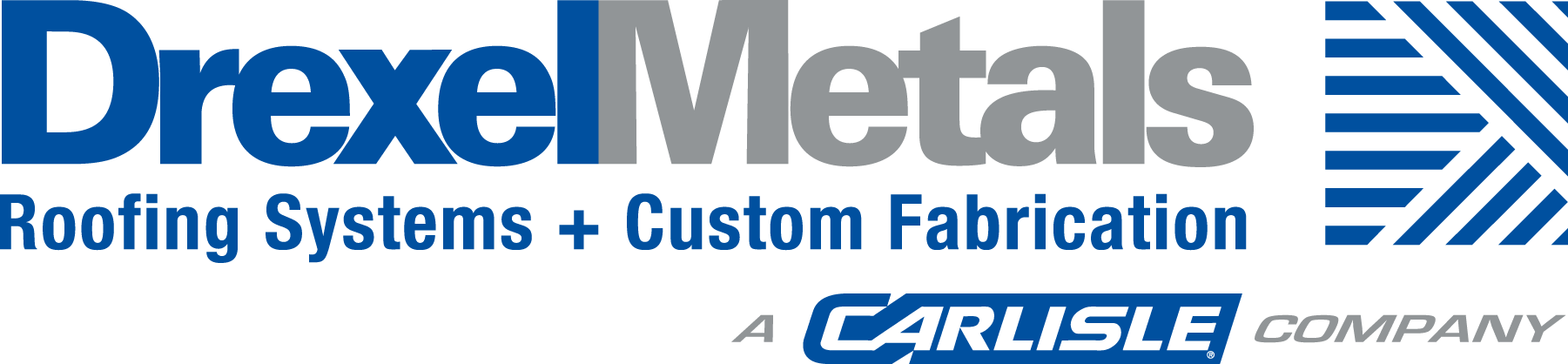 Logo of Drexe Metals, a Carlisle company, for roofing systems and custom fabrication