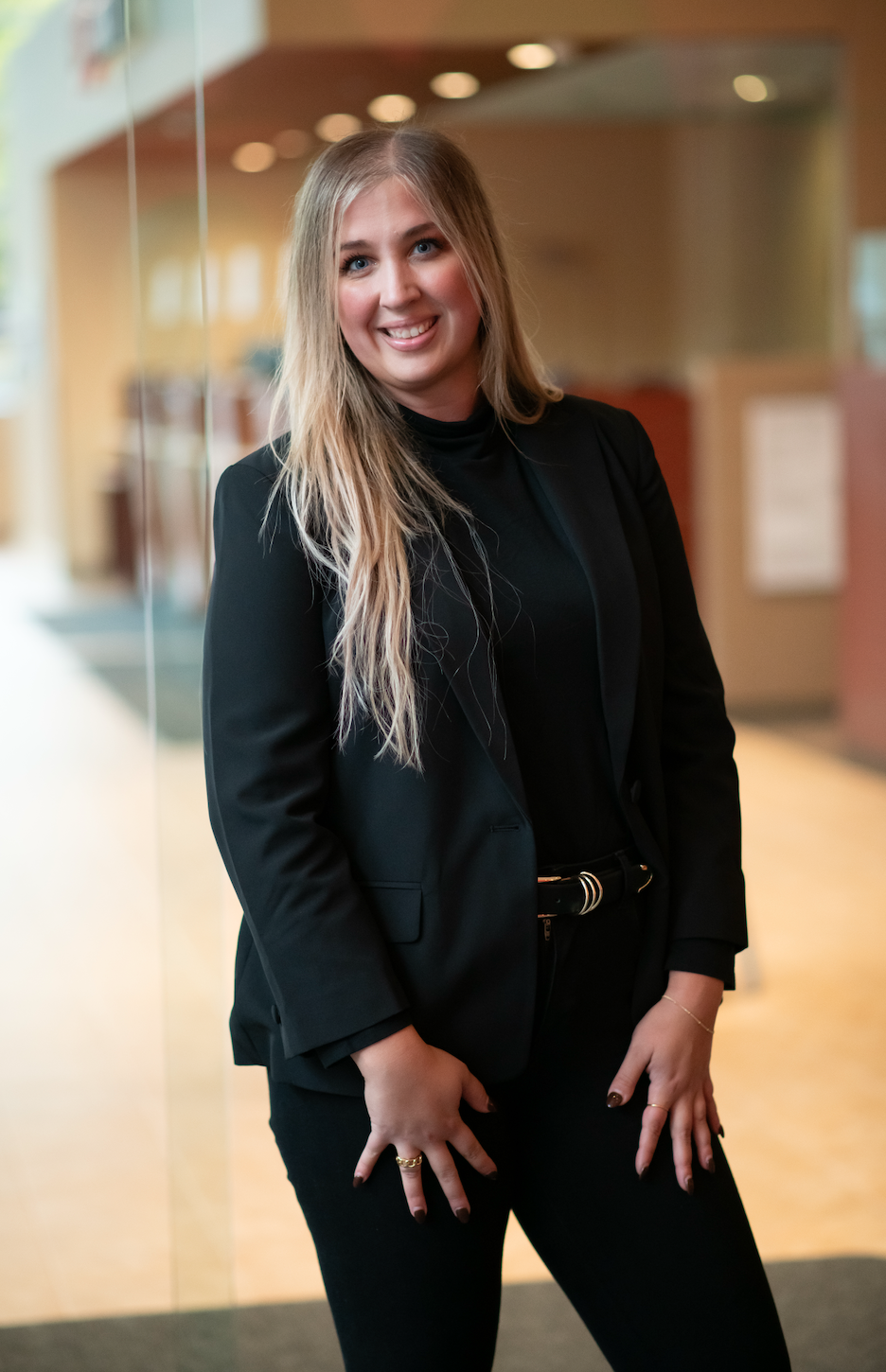 Victoria LaBrosse in a black suit smiling