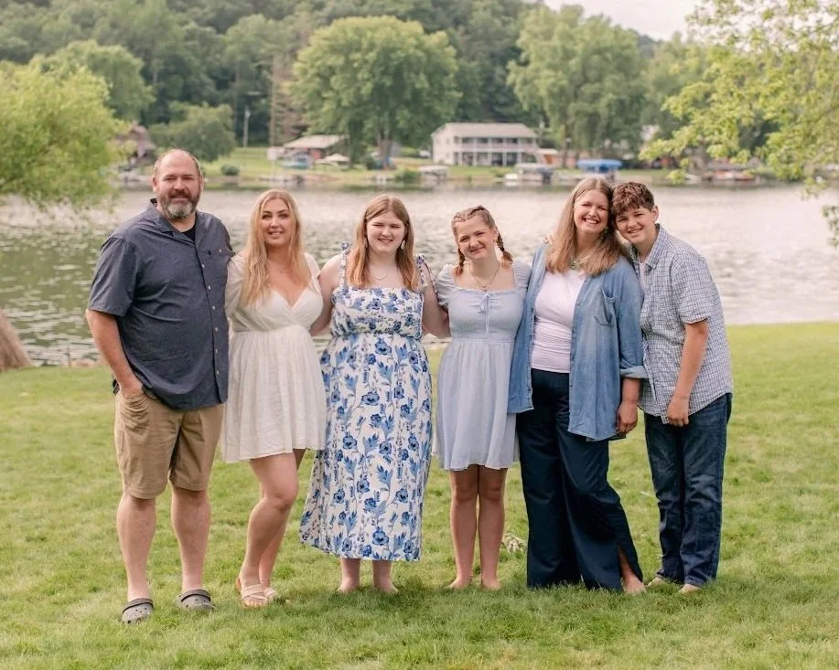 Victoria LaBrosse with her mother, step-dad, and brother and sisters