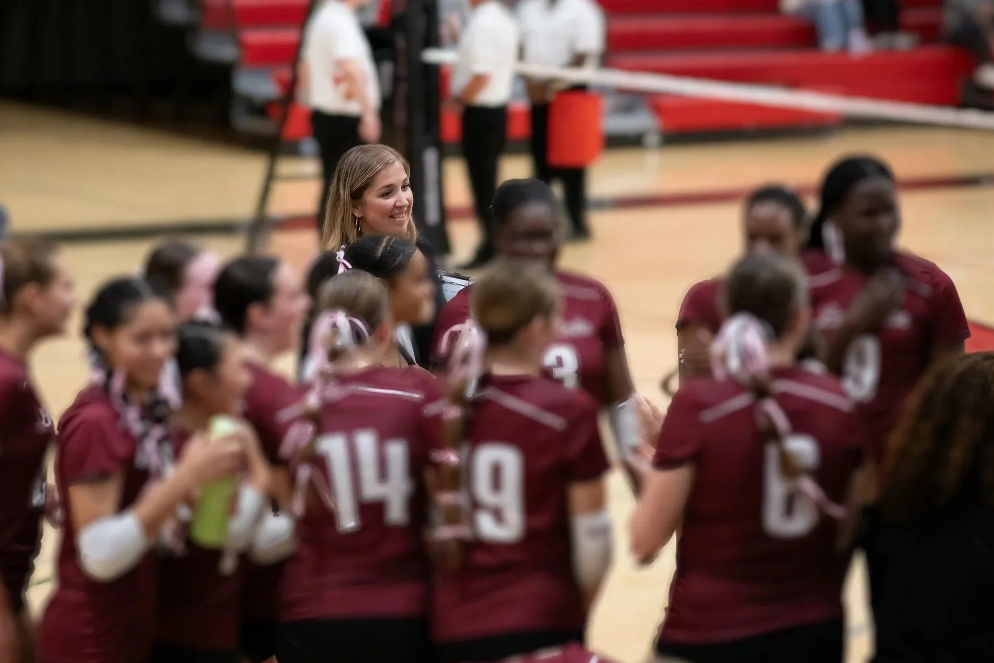 Victoria LaBrosse coaching the LaFollette High School Volleyball team