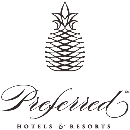 Stylized black and white pineapple above the words "Preferred Hotels & Resorts" in elegant script.