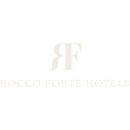 Rocco Forte Hotels logo with stylized 'RF' initials and the full name below.