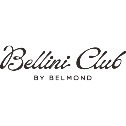 Bellini Club by Belmond logo with decorative script and serif text on a black background.