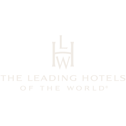The logo for The Leading Hotels of the World on a black background.