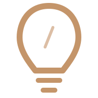 Lightbulb icon with a slash through it.