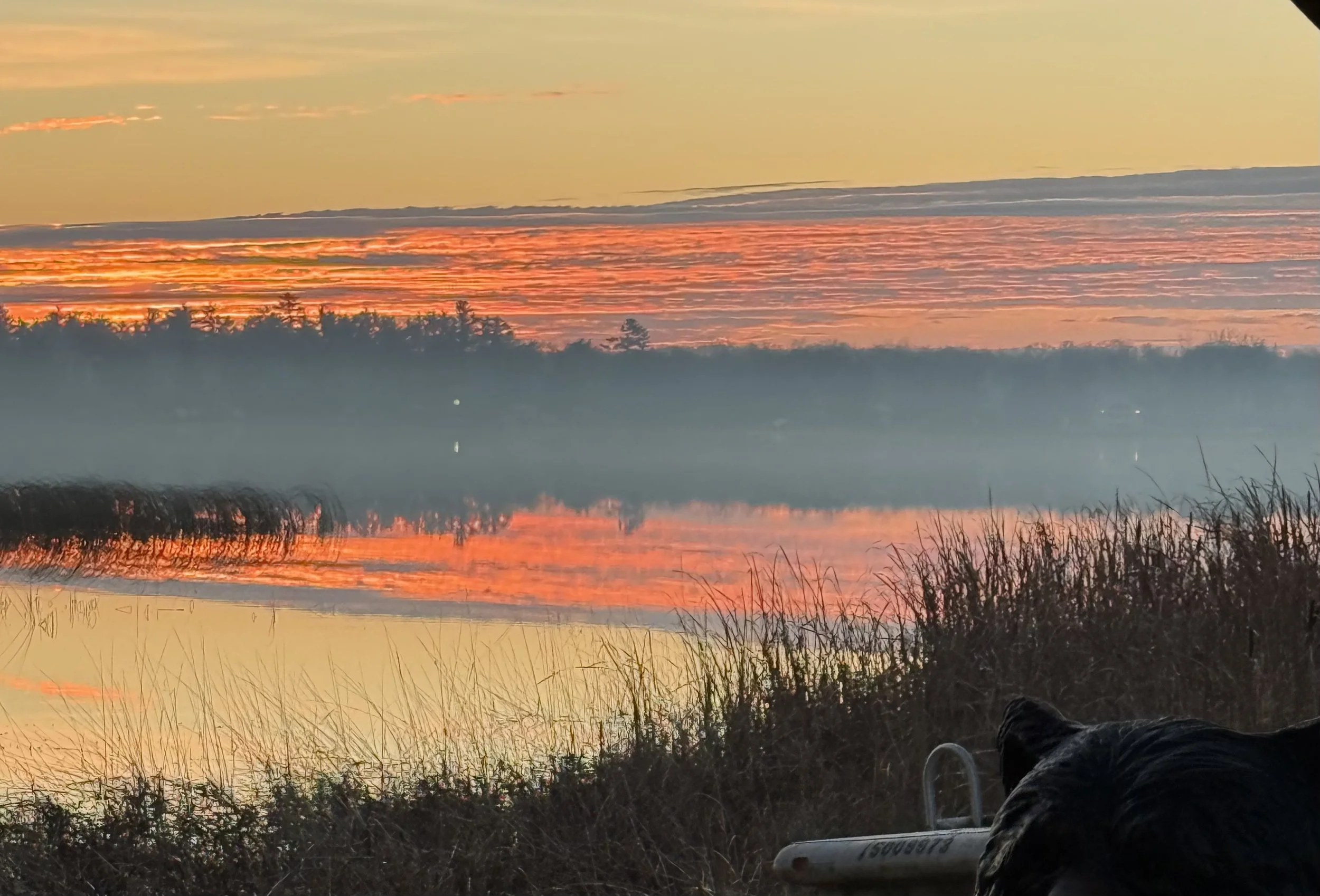 Beautiful round Lake sunrise from candlelight Terrace