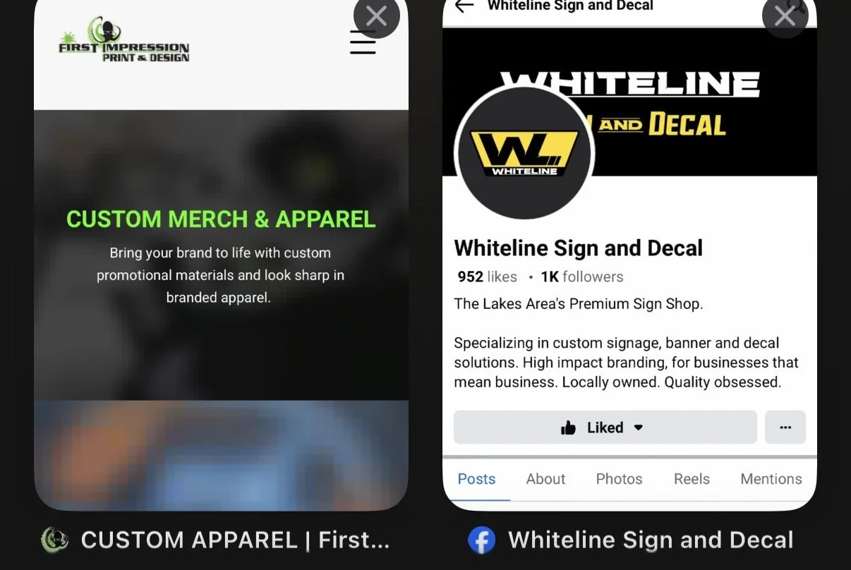 Whiteline and First Impression Print and Design to print cards and decals