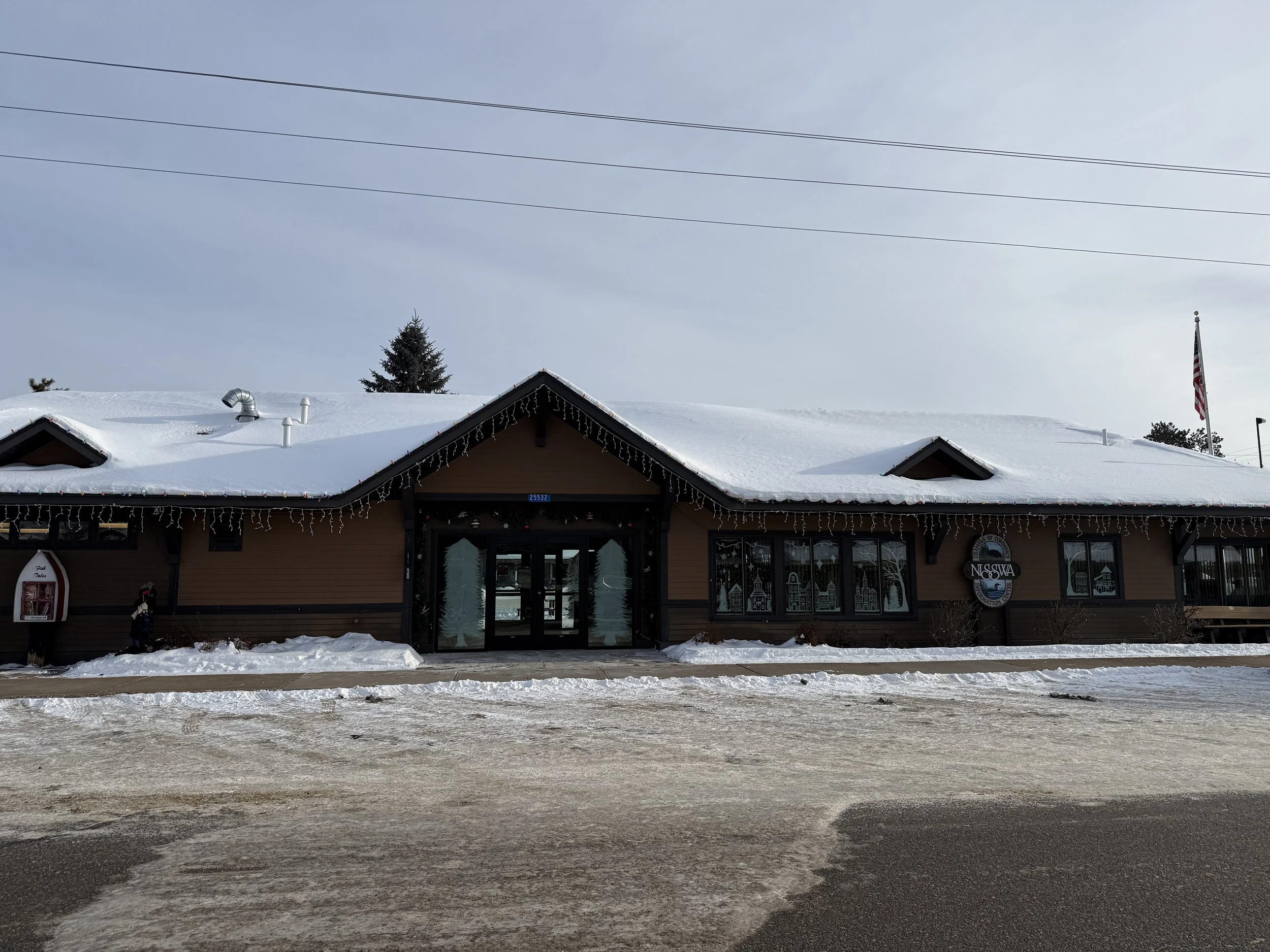 Nisswa City Hall and Chamber of Commerce are on Main Street downtown Nisswa Minnesota