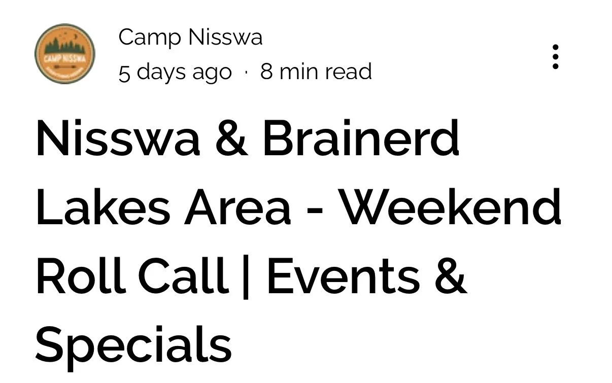 Check out Camp Nisswa for things to do this weekend in the Brainerd lakes area