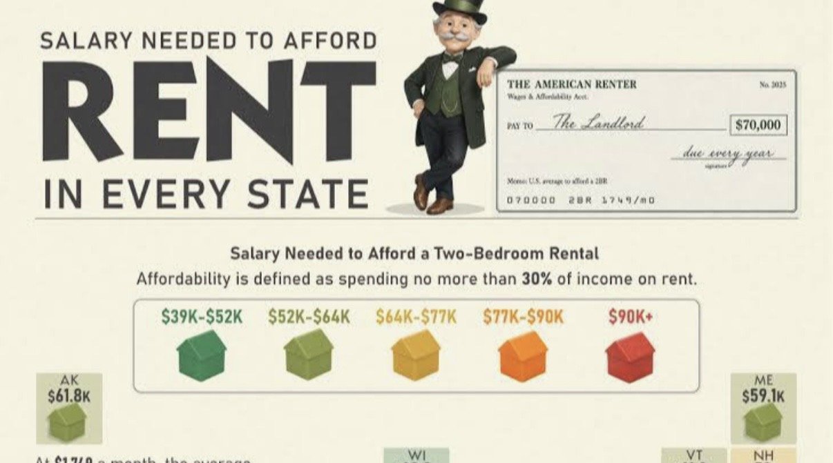 Mapped: The Salary Needed to Afford Rent Across America 💰