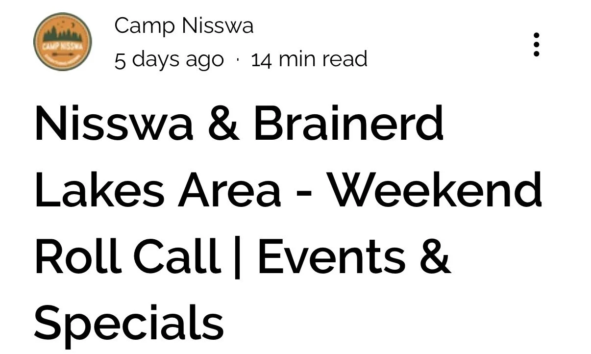 Check out what’s going on in Nisswa and the Brainerd Lakes Area this weekend! 🌲