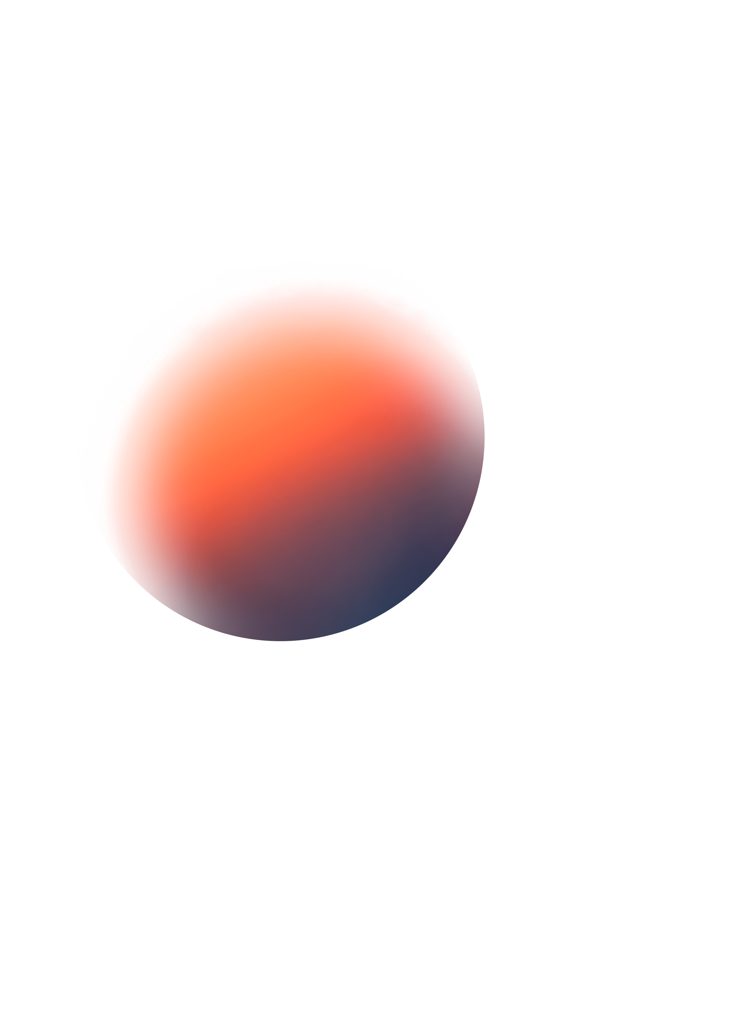 Blurred image with a round shape, red and orange colors, and distant purple and blue hues.